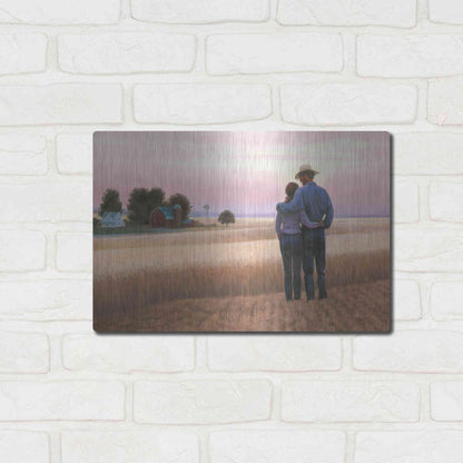 Luxe Metal Art 'Family Farm' by James Wiens, Metal Wall Art,16x12