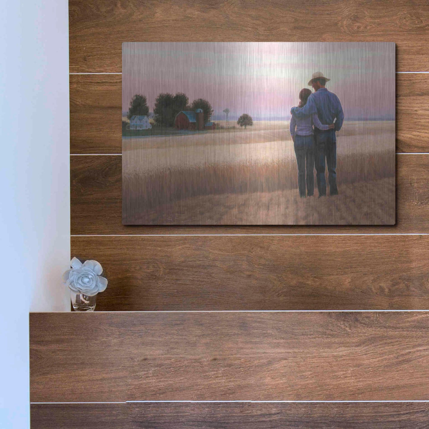 Luxe Metal Art 'Family Farm' by James Wiens, Metal Wall Art,16x12