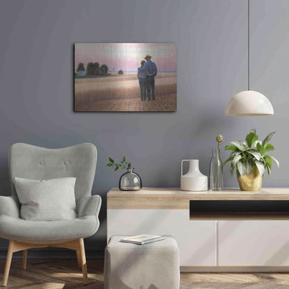 Luxe Metal Art 'Family Farm' by James Wiens, Metal Wall Art,24x16