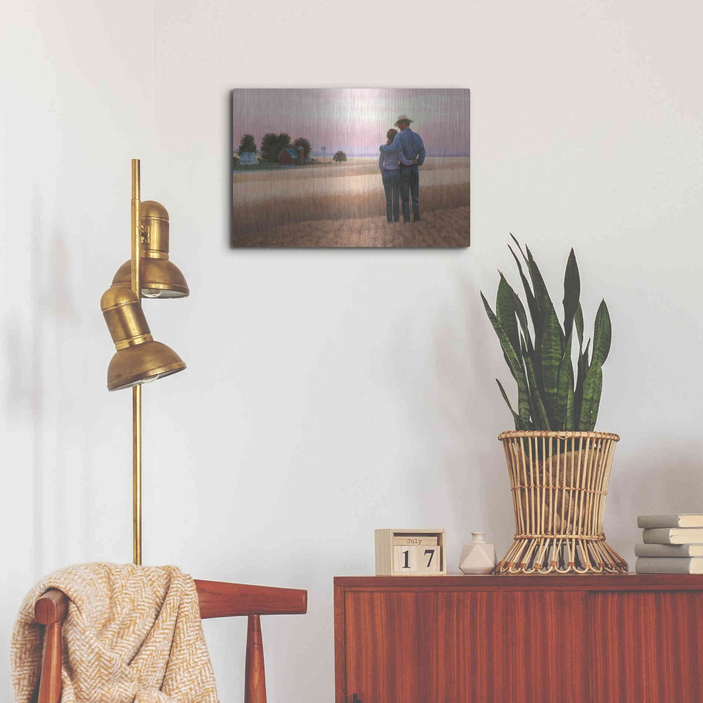 Luxe Metal Art 'Family Farm' by James Wiens, Metal Wall Art,24x16