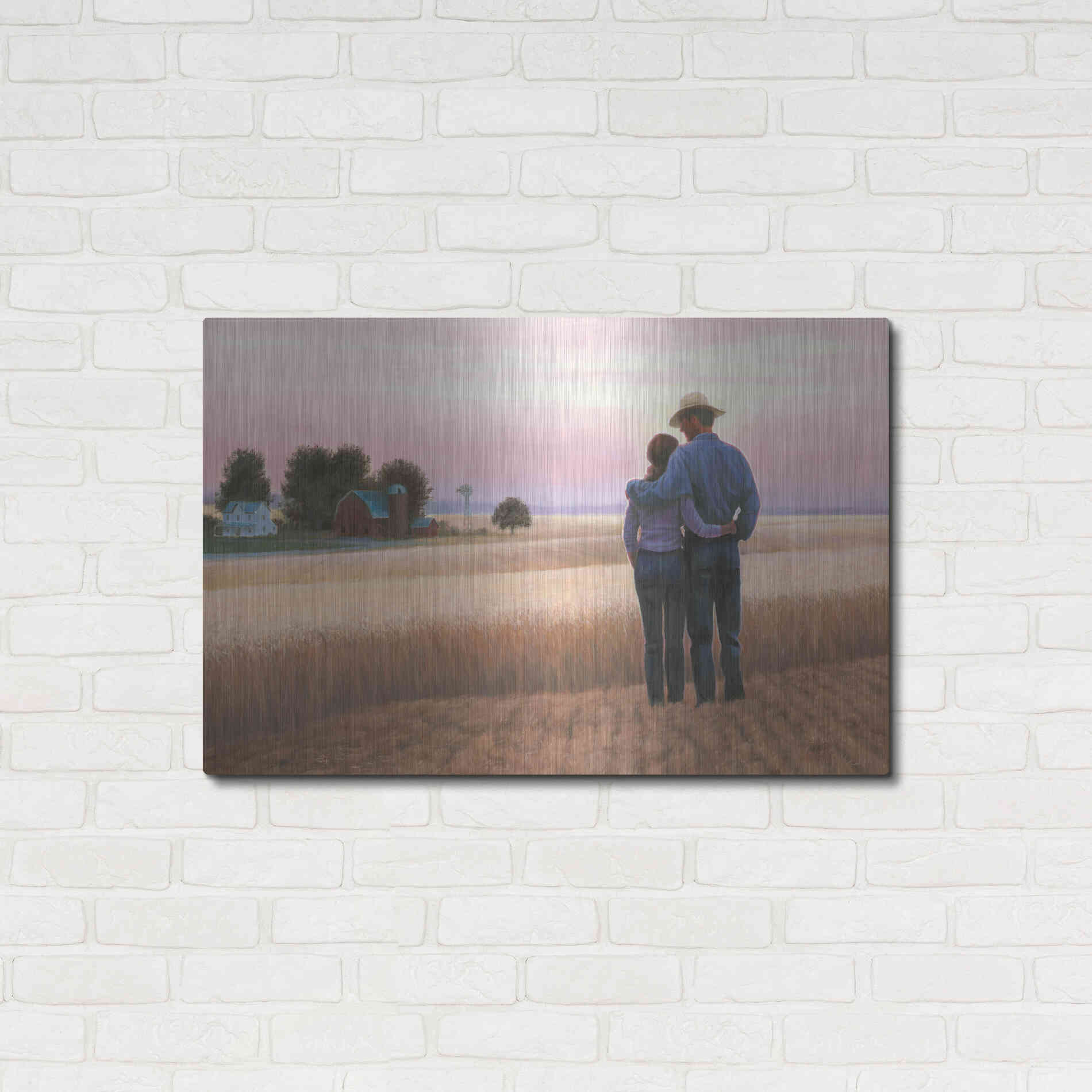 Luxe Metal Art 'Family Farm' by James Wiens, Metal Wall Art,36x24
