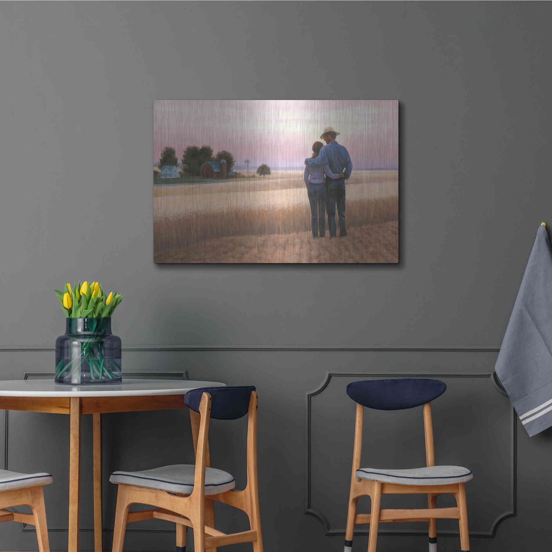 Luxe Metal Art 'Family Farm' by James Wiens, Metal Wall Art,36x24