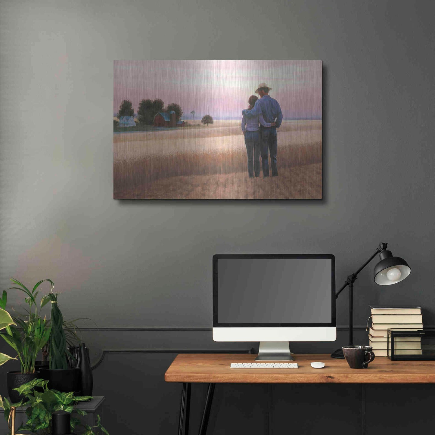 Luxe Metal Art 'Family Farm' by James Wiens, Metal Wall Art,36x24