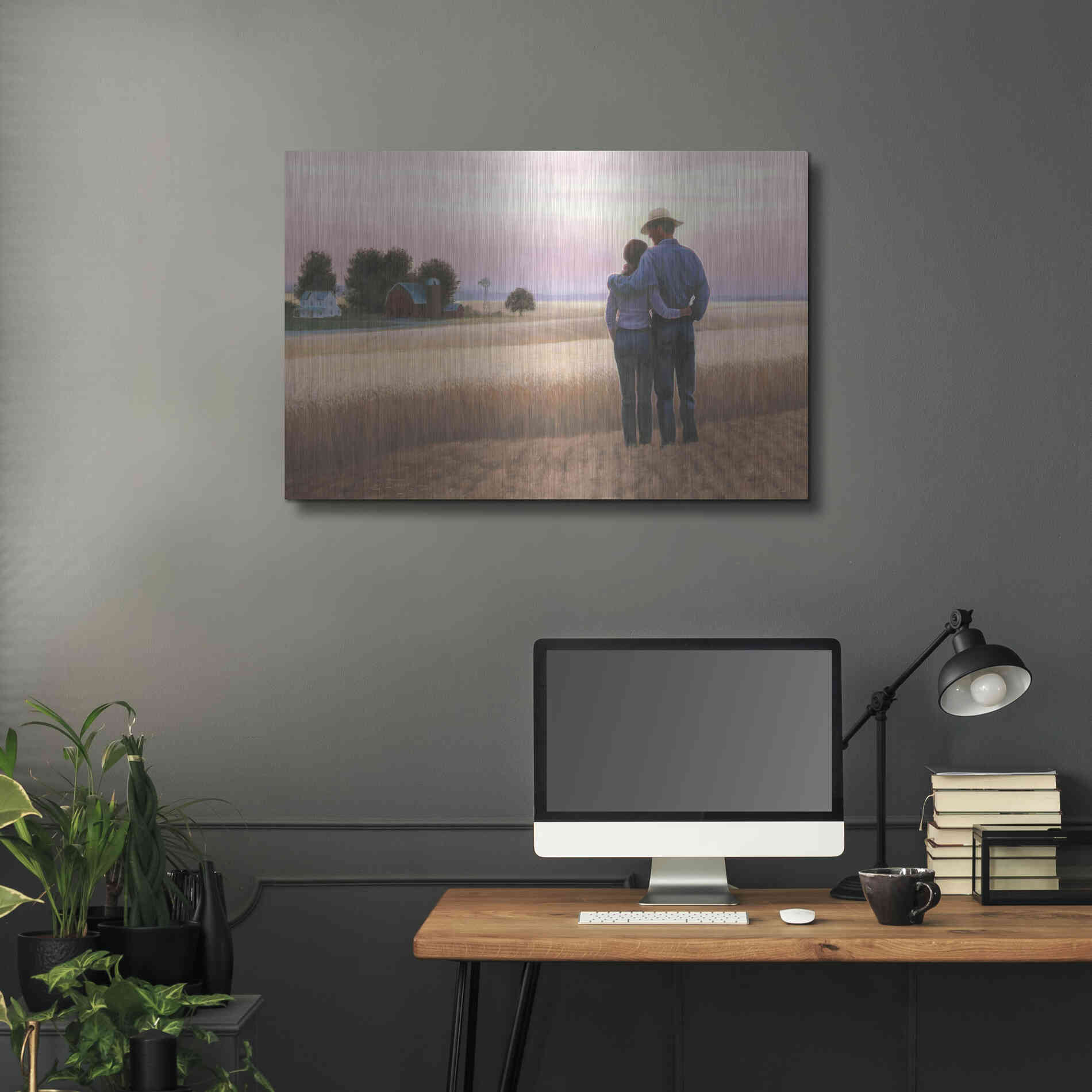 Luxe Metal Art 'Family Farm' by James Wiens, Metal Wall Art,36x24