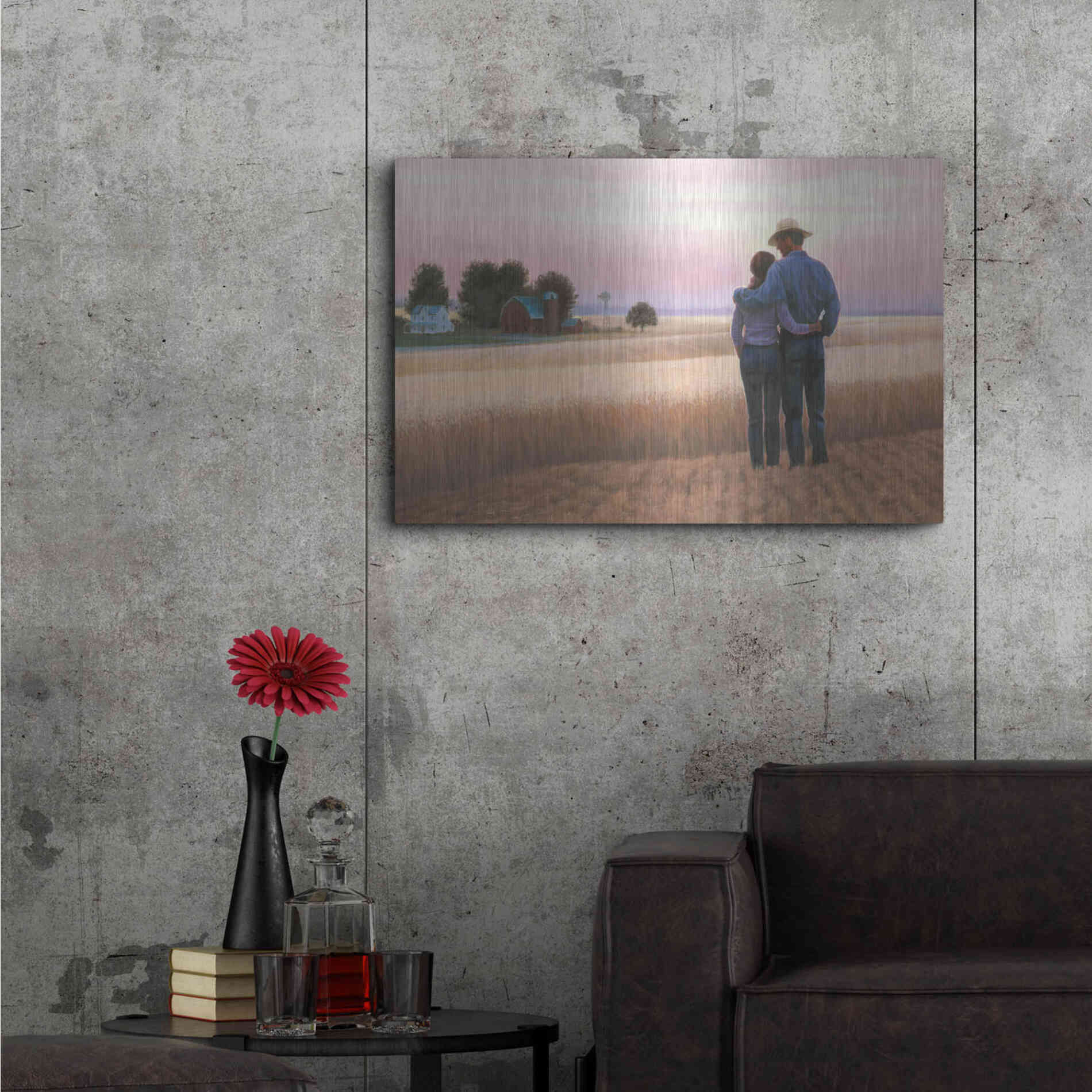 Luxe Metal Art 'Family Farm' by James Wiens, Metal Wall Art,36x24