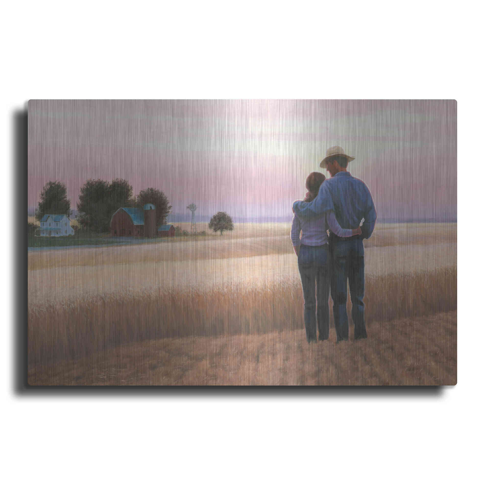 Luxe Metal Art 'Family Farm' by James Wiens, Metal Wall Art