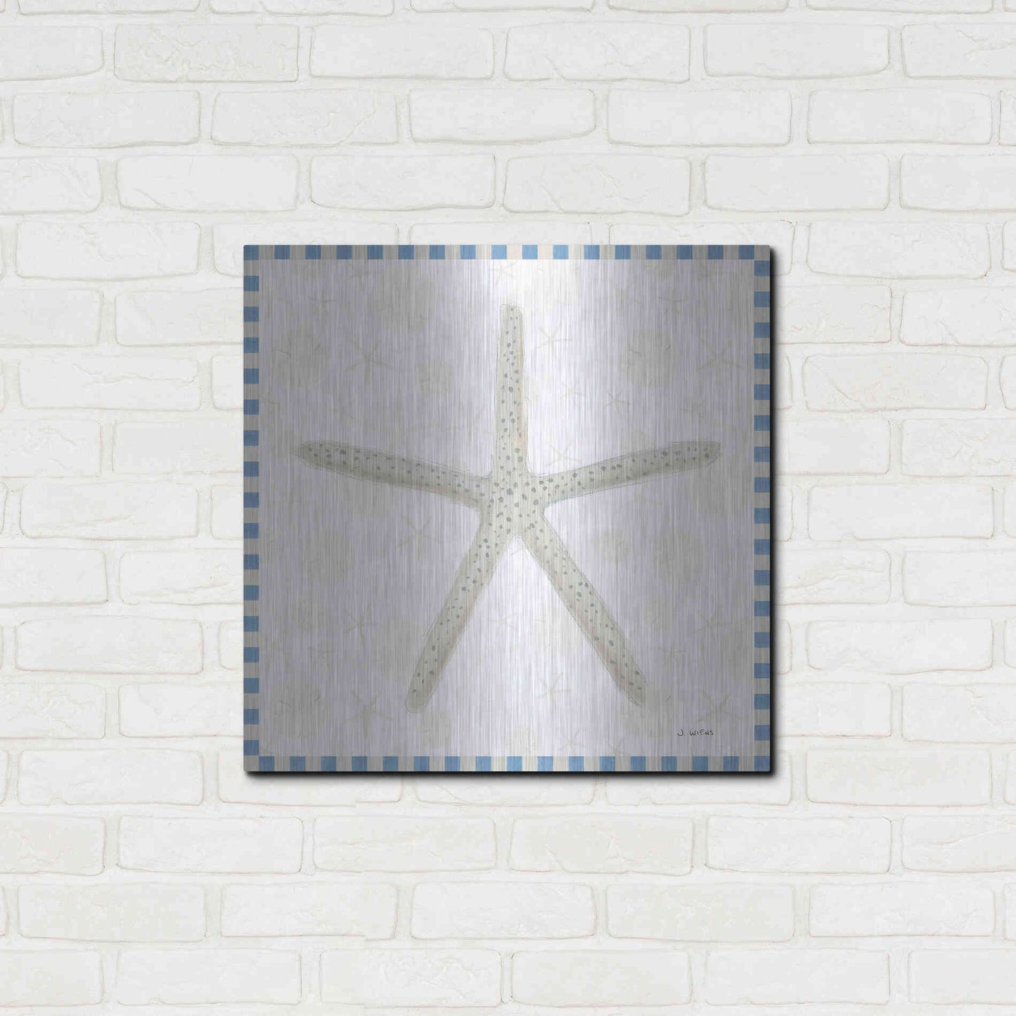 Luxe Metal Art 'Beach Days III' by James Wiens, Metal Wall Art,24x24