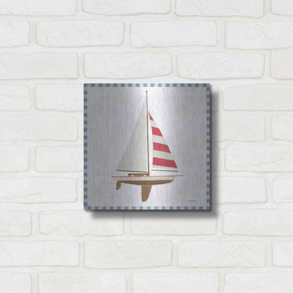 Luxe Metal Art 'Beach Days IV' by James Wiens, Metal Wall Art,12x12