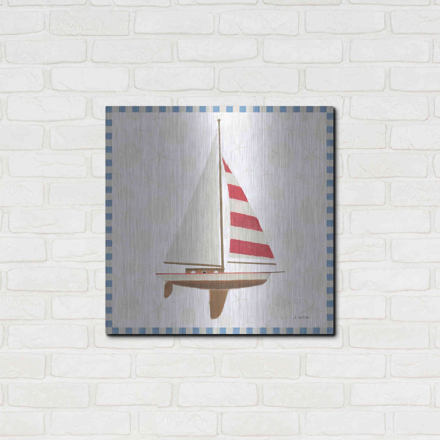 Luxe Metal Art 'Beach Days IV' by James Wiens, Metal Wall Art,24x24