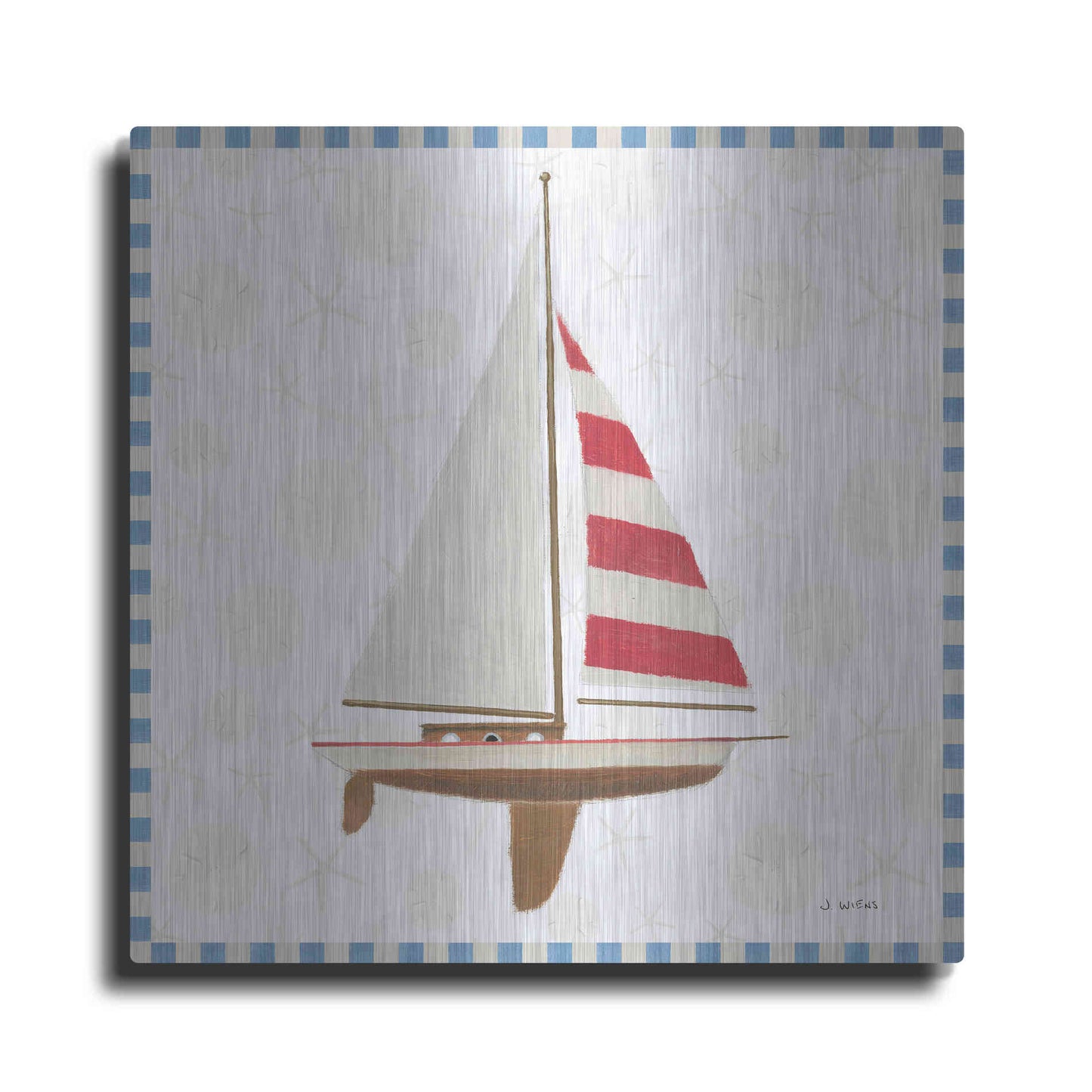 Luxe Metal Art 'Beach Days IV' by James Wiens, Metal Wall Art