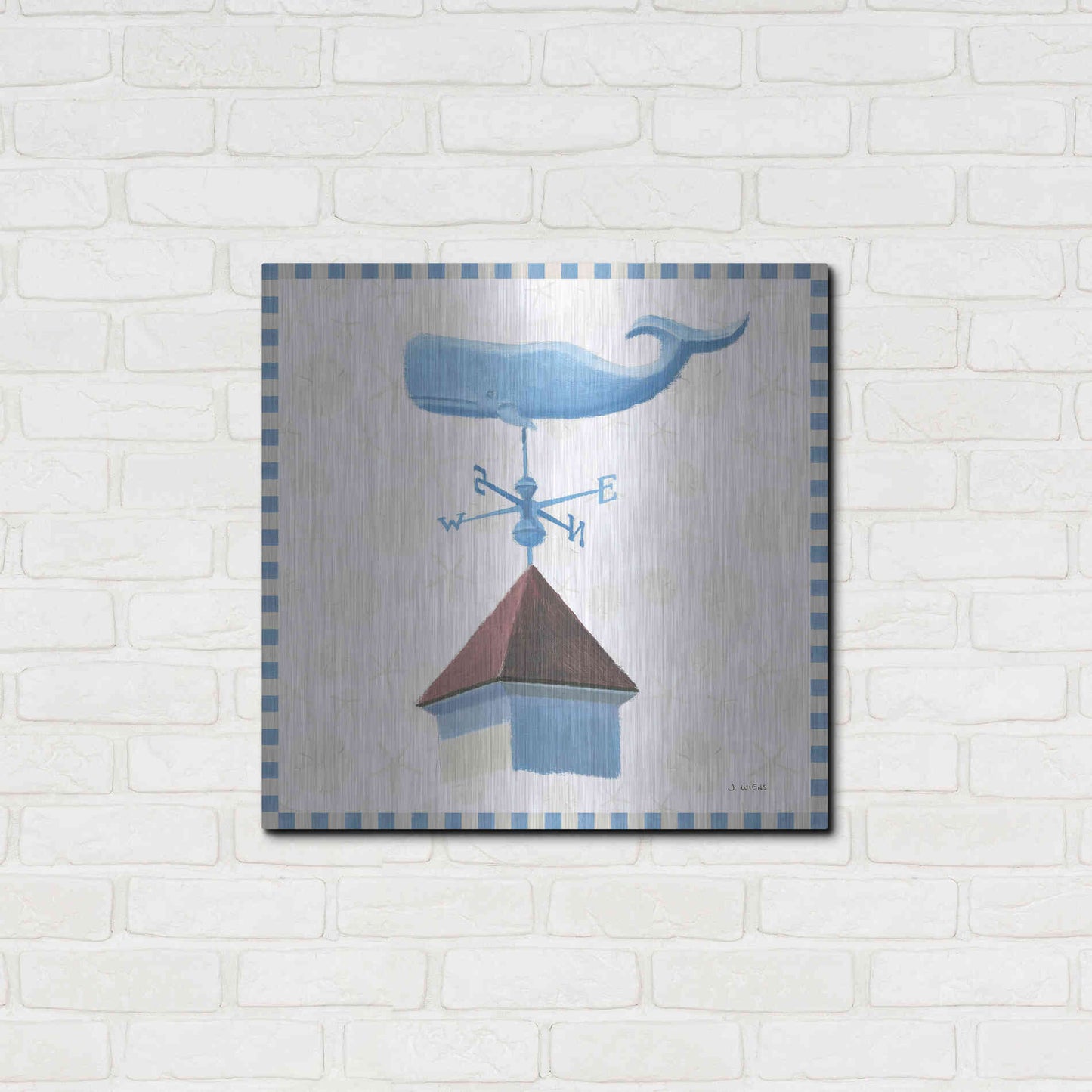 Luxe Metal Art 'Beach Days V' by James Wiens, Metal Wall Art,24x24