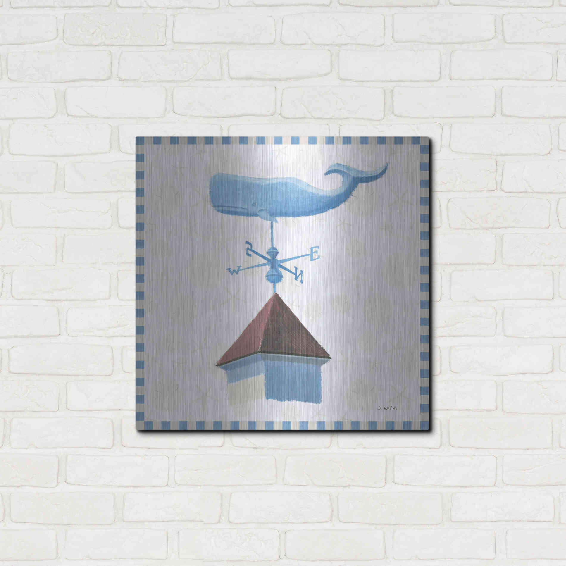 Luxe Metal Art 'Beach Days V' by James Wiens, Metal Wall Art,24x24