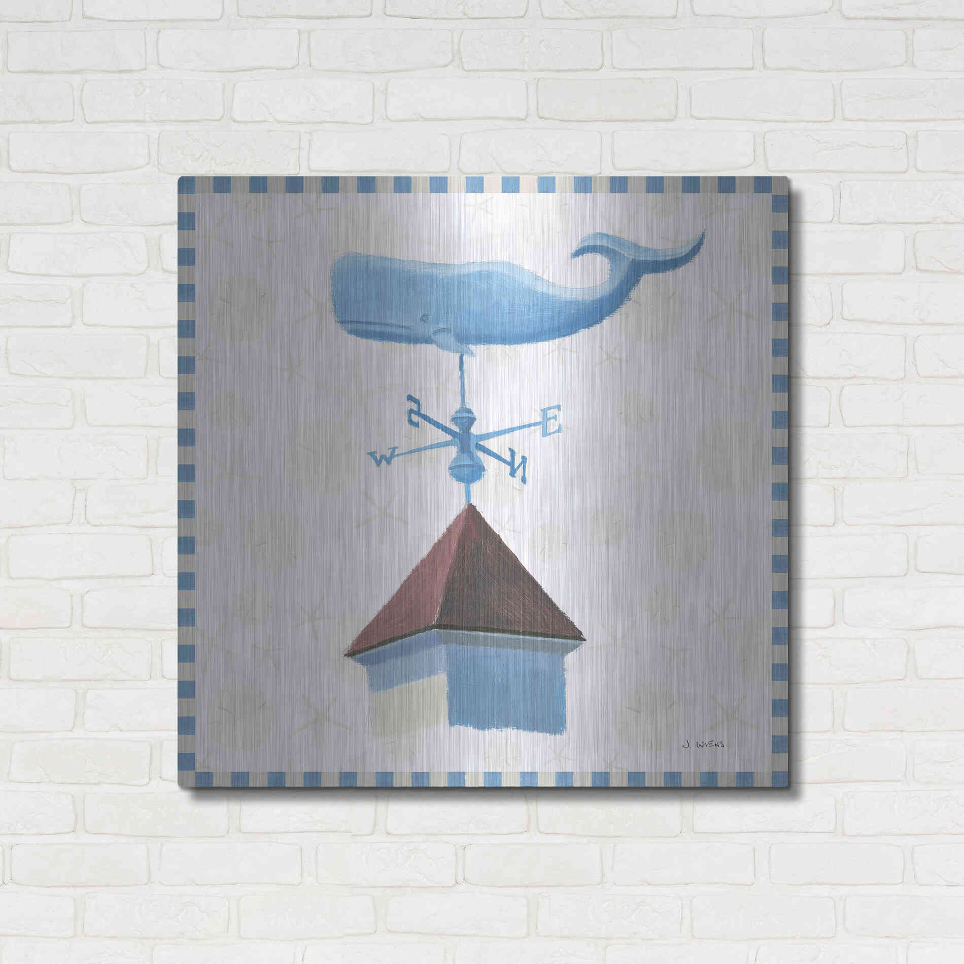 Luxe Metal Art 'Beach Days V' by James Wiens, Metal Wall Art,36x36