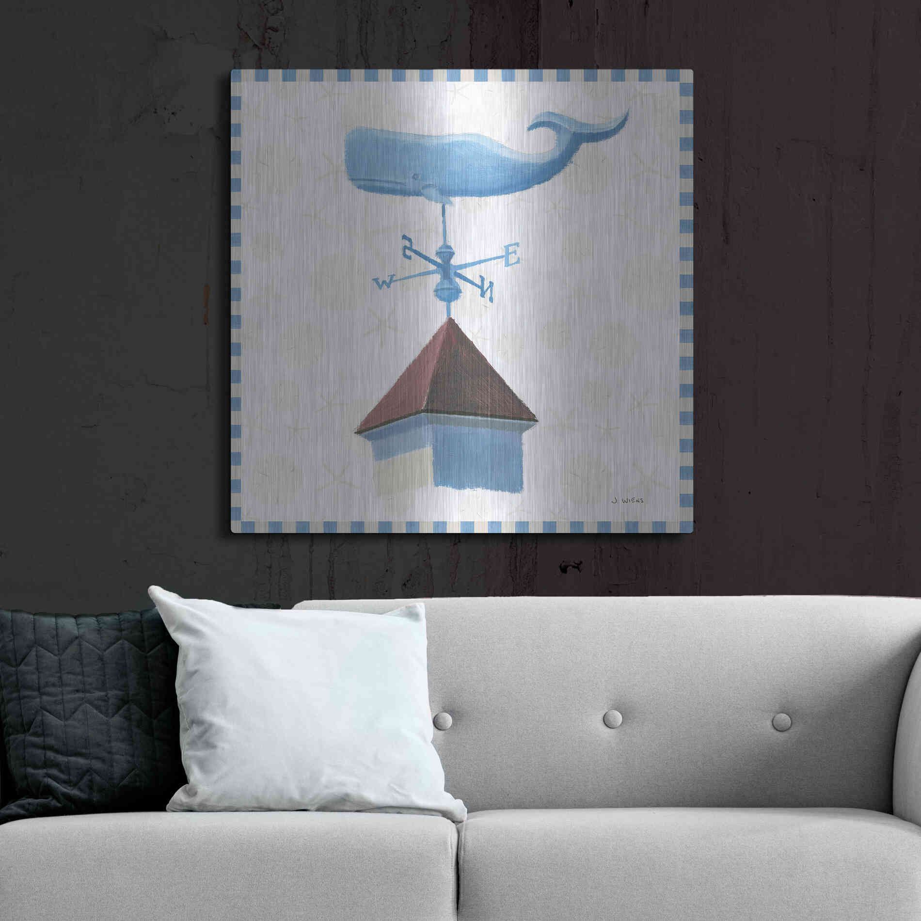 Luxe Metal Art 'Beach Days V' by James Wiens, Metal Wall Art,36x36