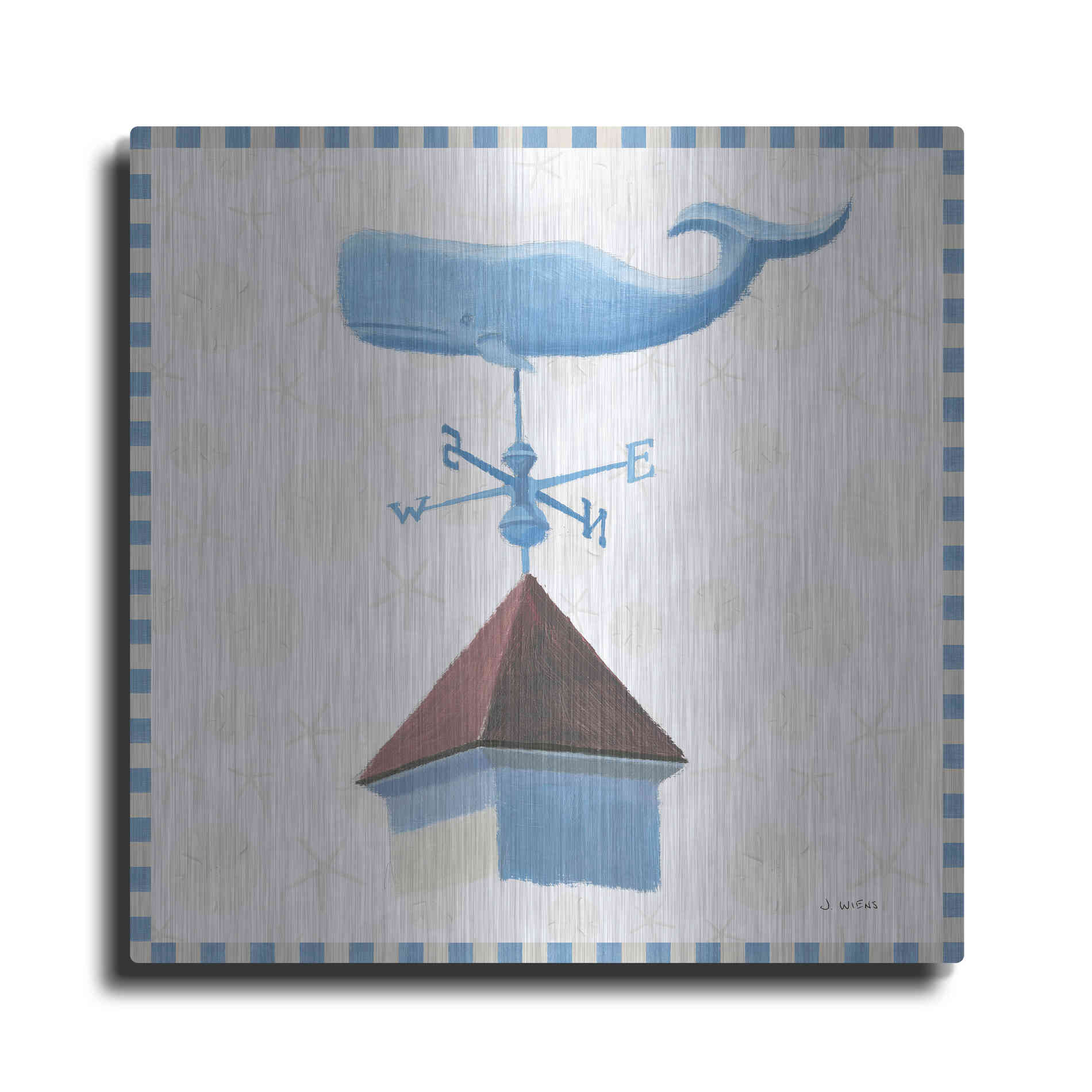 Luxe Metal Art 'Beach Days V' by James Wiens, Metal Wall Art