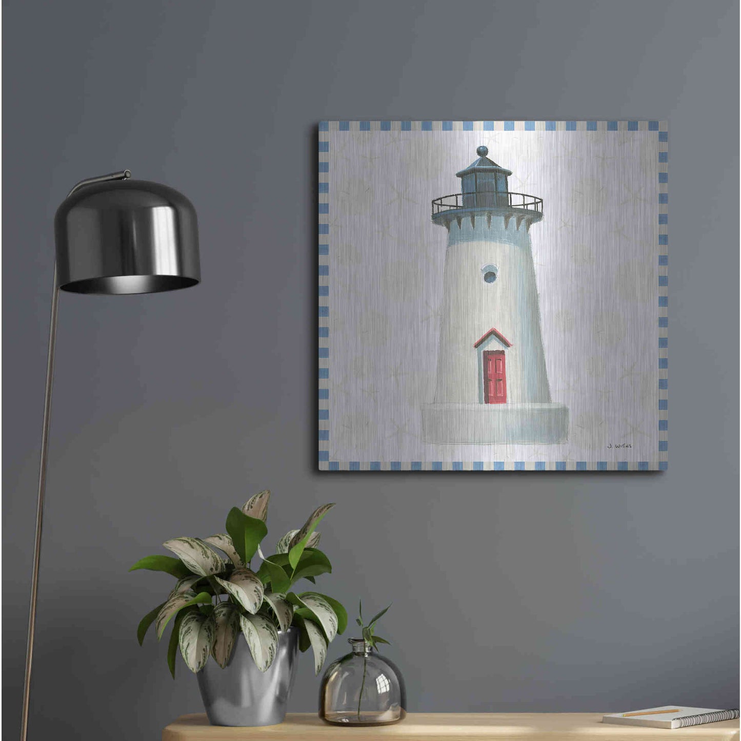 Luxe Metal Art 'Beach Days VI' by James Wiens, Metal Wall Art,24x24