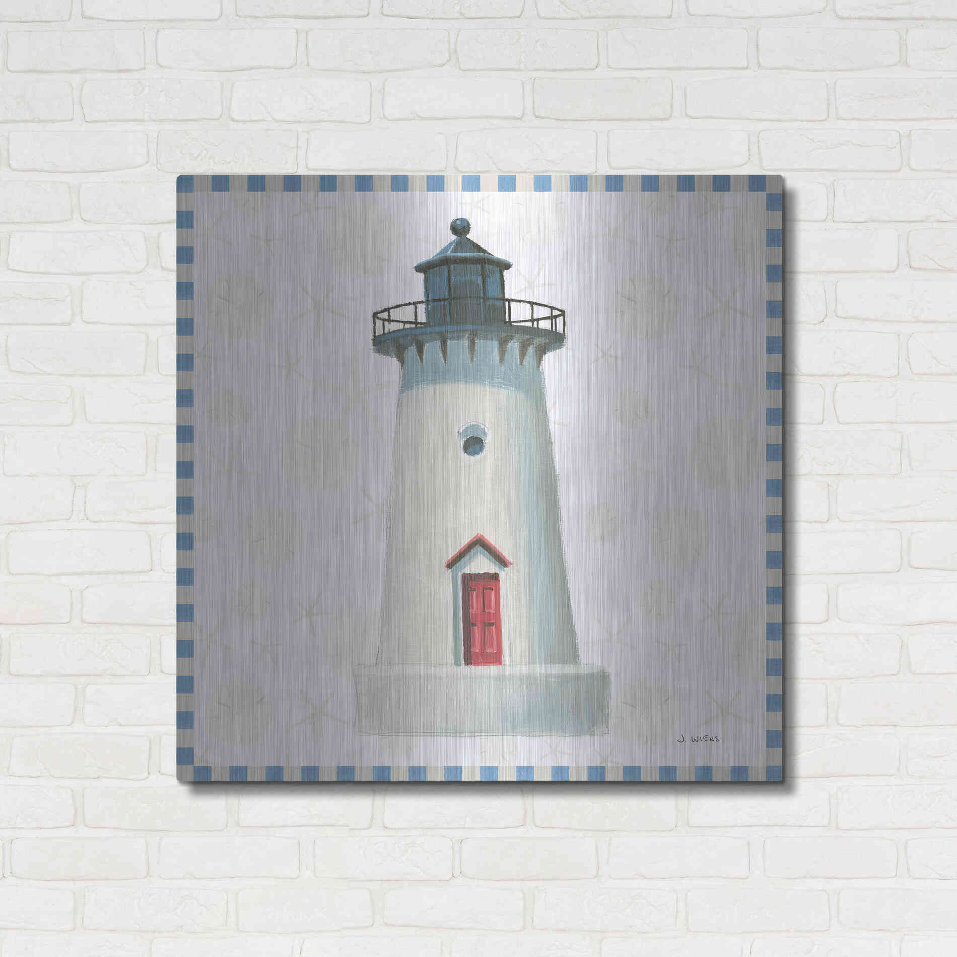 Luxe Metal Art 'Beach Days VI' by James Wiens, Metal Wall Art,36x36