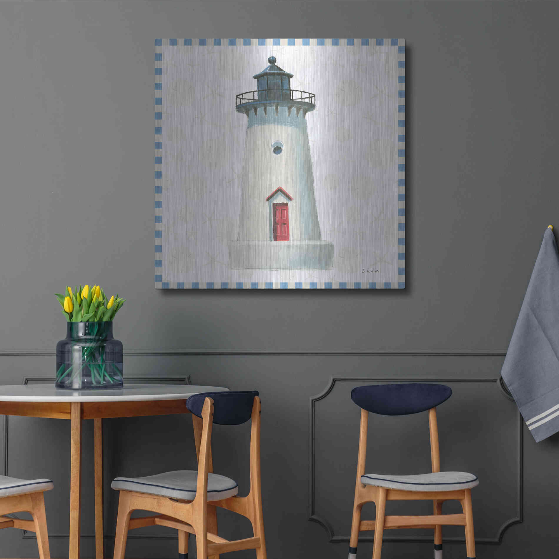 Luxe Metal Art 'Beach Days VI' by James Wiens, Metal Wall Art,36x36