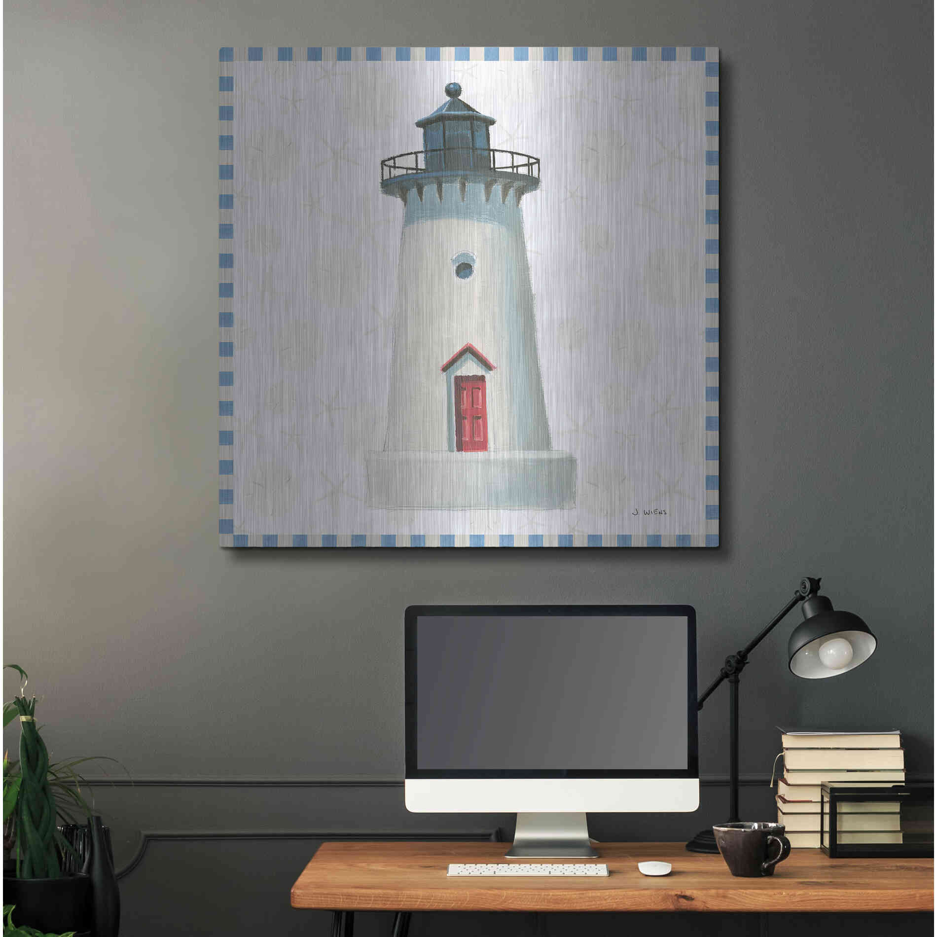 Luxe Metal Art 'Beach Days VI' by James Wiens, Metal Wall Art,36x36