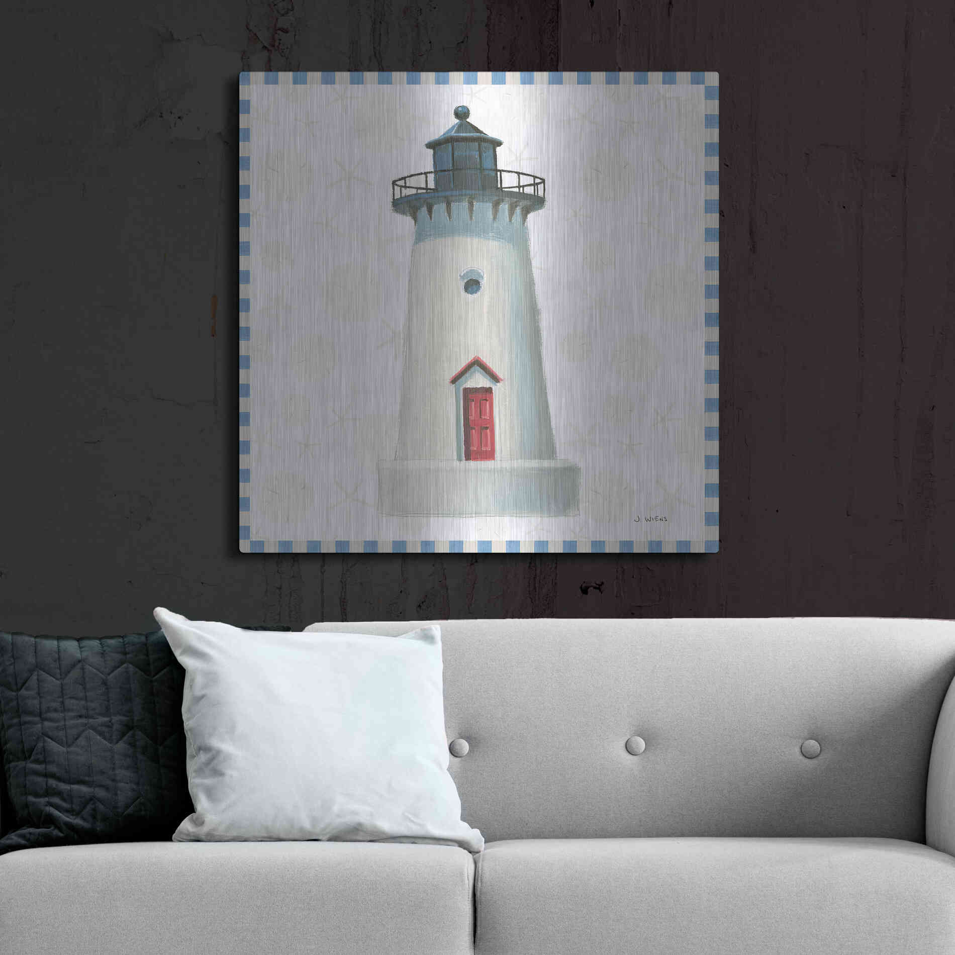 Luxe Metal Art 'Beach Days VI' by James Wiens, Metal Wall Art,36x36