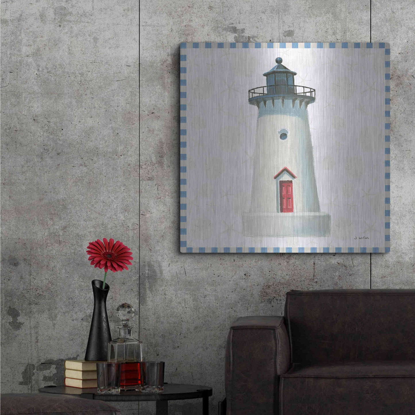 Luxe Metal Art 'Beach Days VI' by James Wiens, Metal Wall Art,36x36