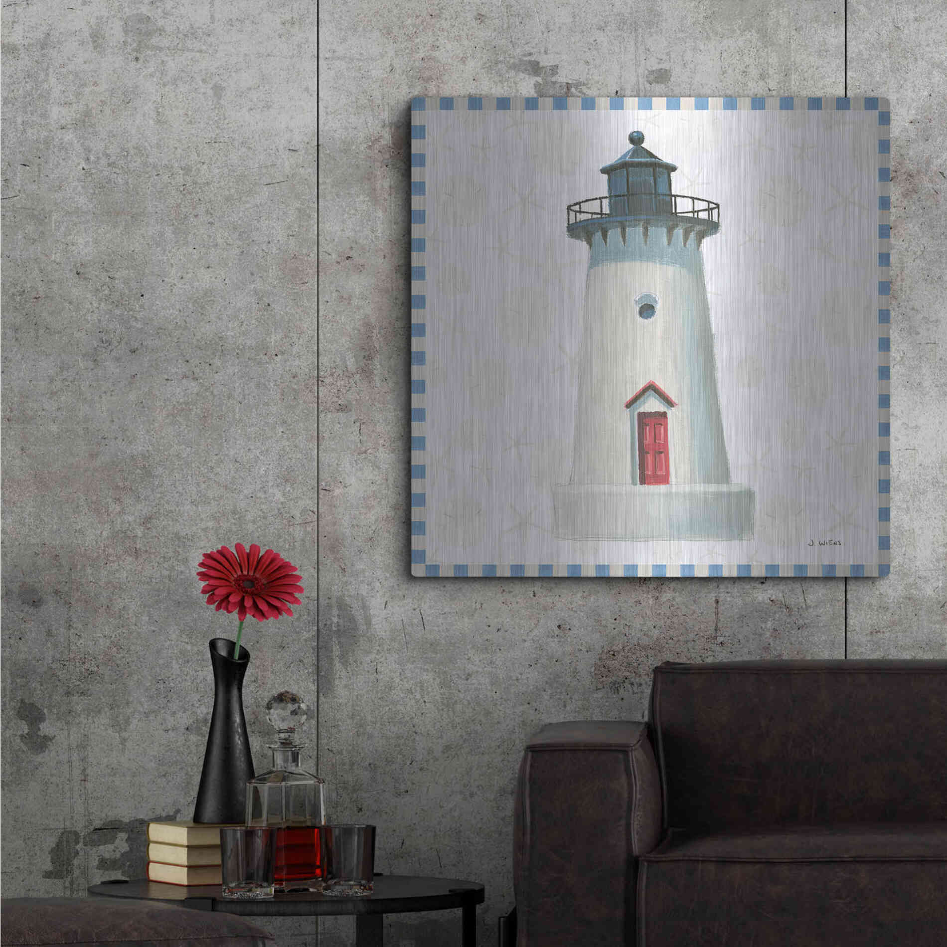 Luxe Metal Art 'Beach Days VI' by James Wiens, Metal Wall Art,36x36