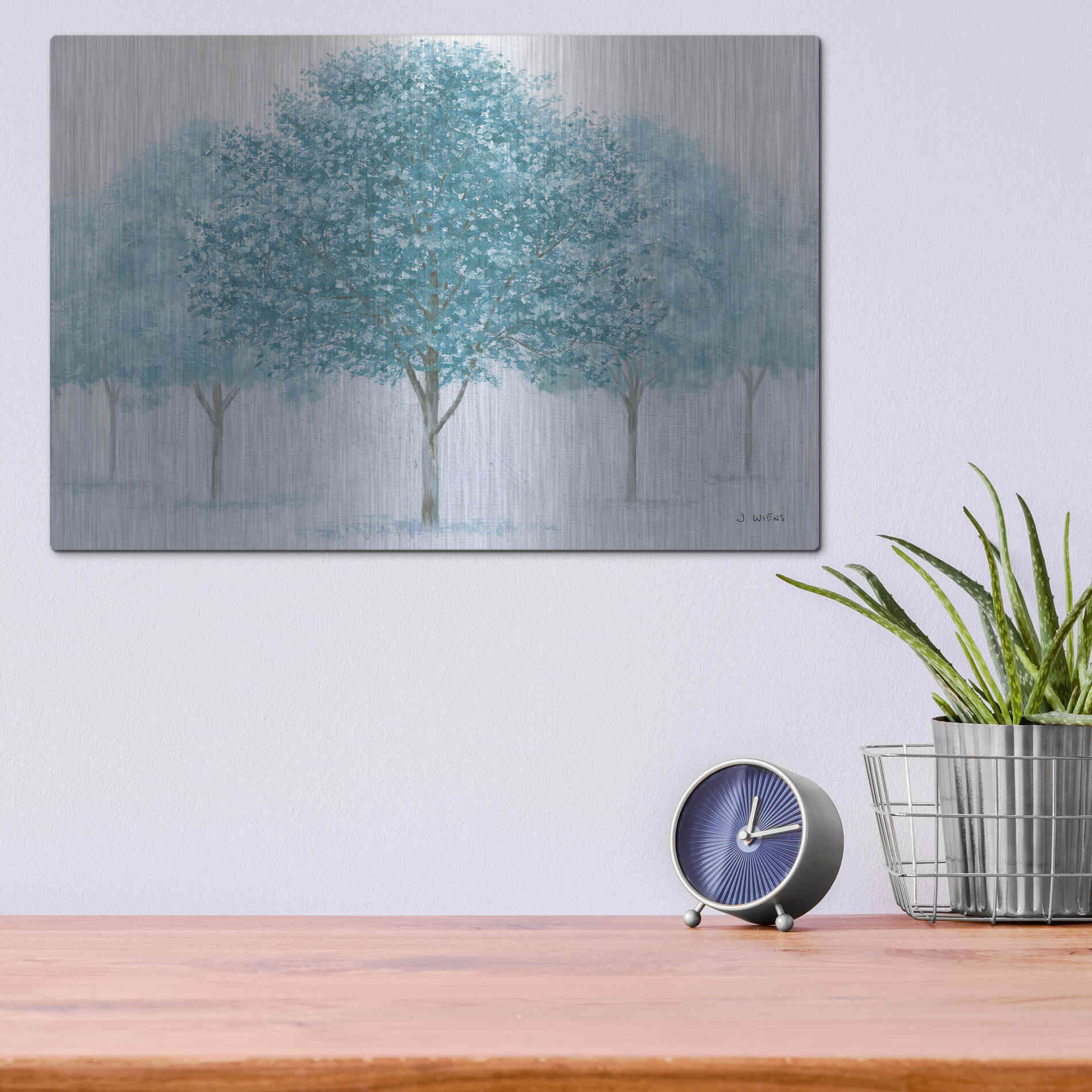 Luxe Metal Art 'Peaceful Grove' by James Wiens, Metal Wall Art,16x12