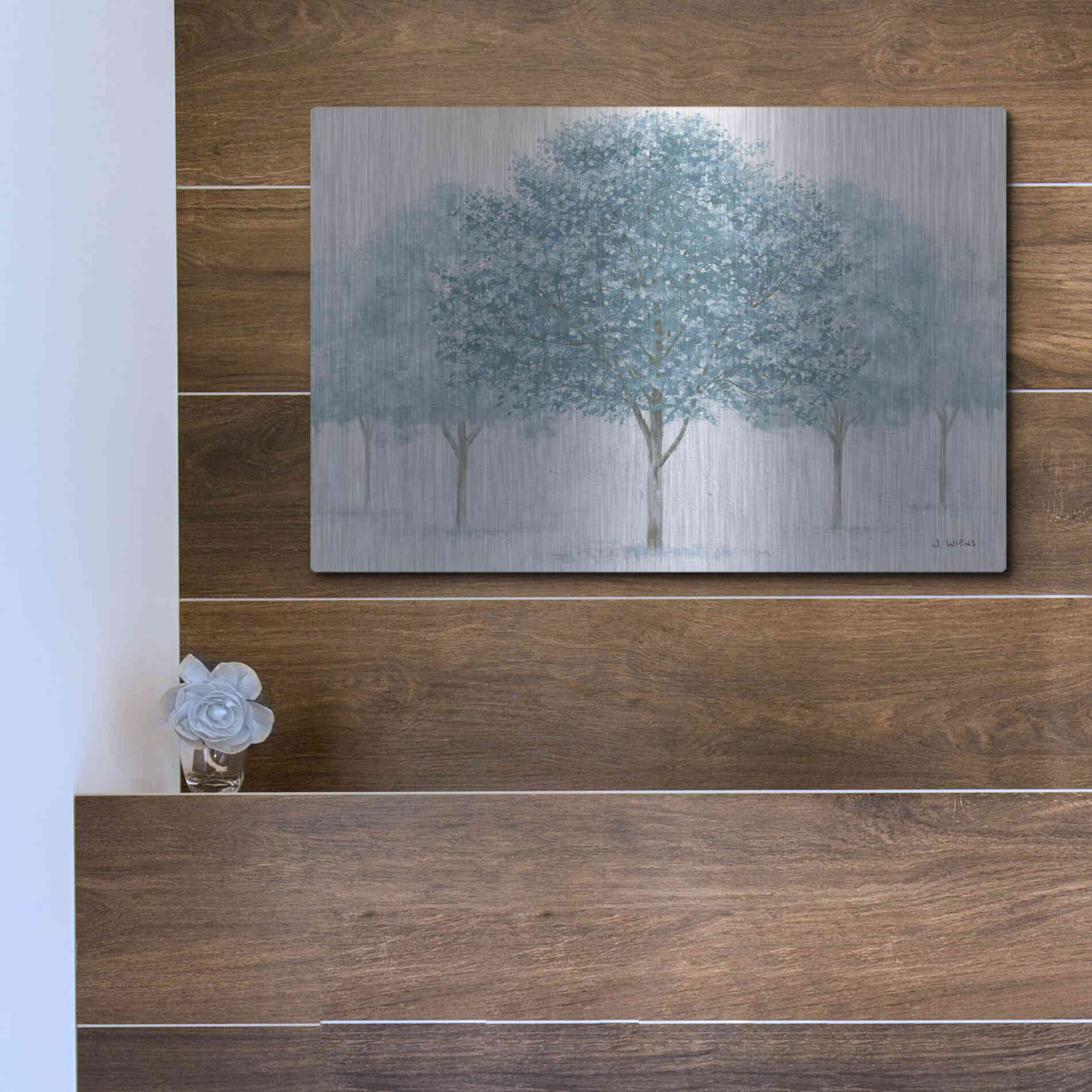 Luxe Metal Art 'Peaceful Grove' by James Wiens, Metal Wall Art,16x12