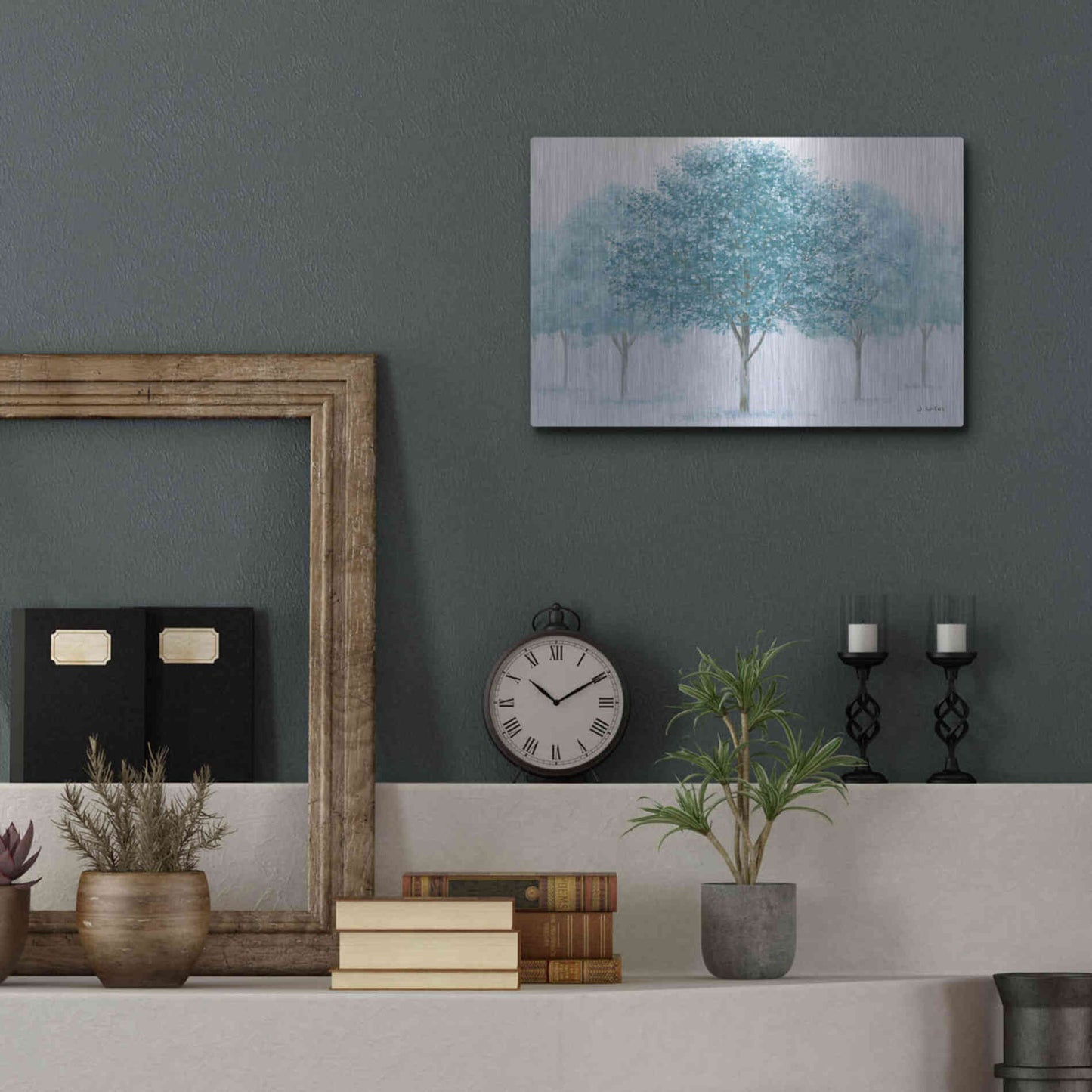 Luxe Metal Art 'Peaceful Grove' by James Wiens, Metal Wall Art,16x12