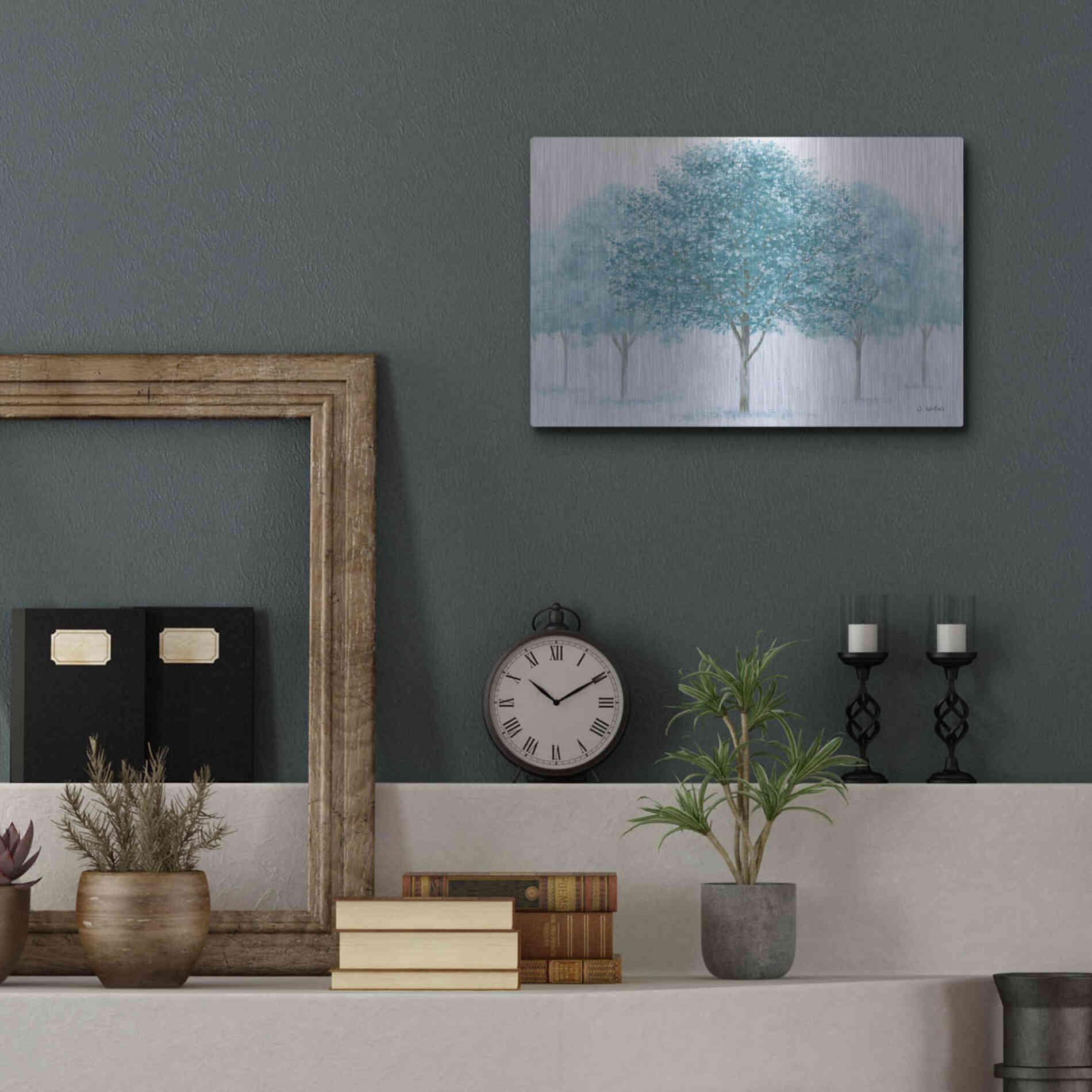 Luxe Metal Art 'Peaceful Grove' by James Wiens, Metal Wall Art,16x12