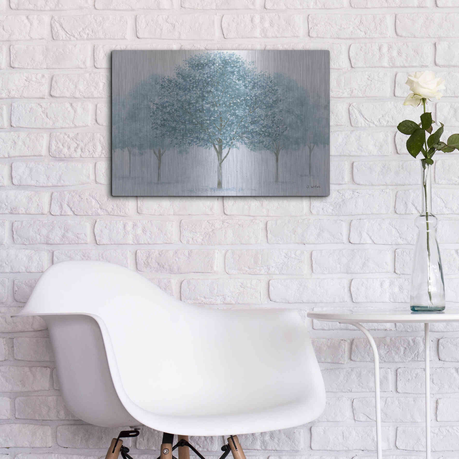 Luxe Metal Art 'Peaceful Grove' by James Wiens, Metal Wall Art,24x16