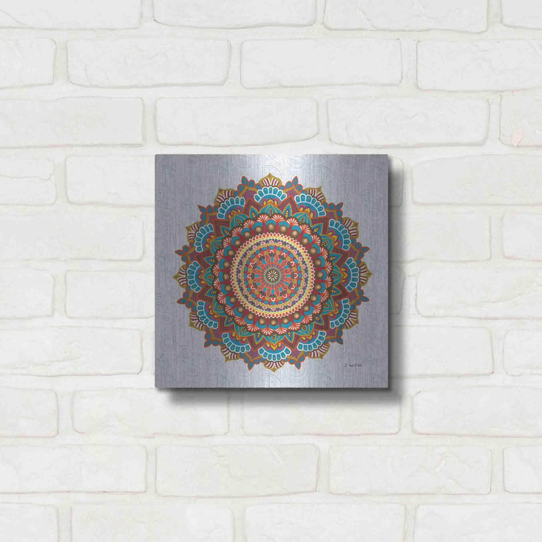 Luxe Metal Art 'Mandala Dream' by James Wiens, Metal Wall Art,12x12