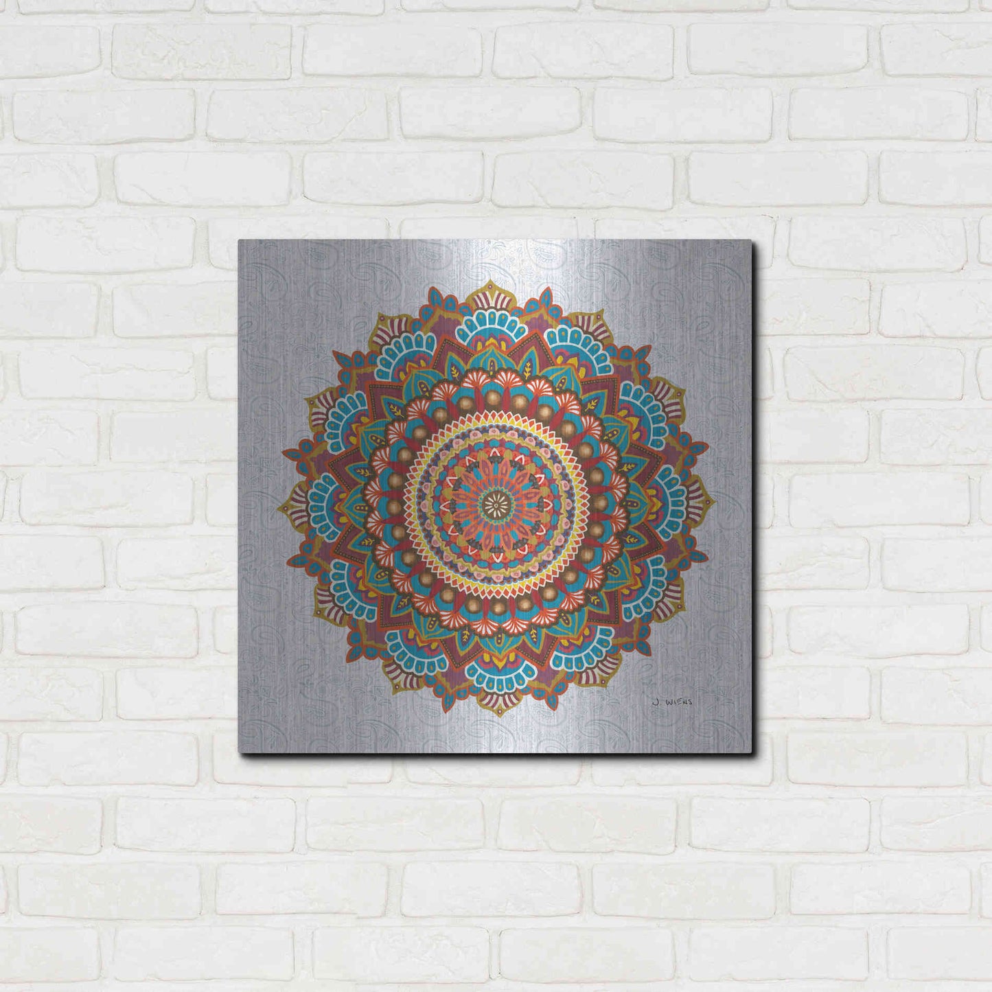 Luxe Metal Art 'Mandala Dream' by James Wiens, Metal Wall Art,24x24