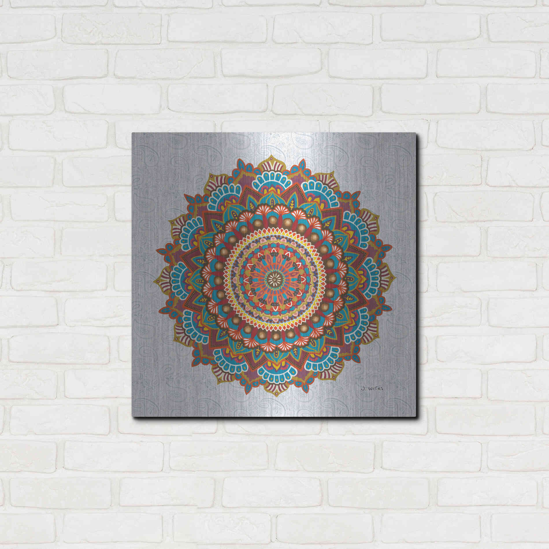 Luxe Metal Art 'Mandala Dream' by James Wiens, Metal Wall Art,24x24