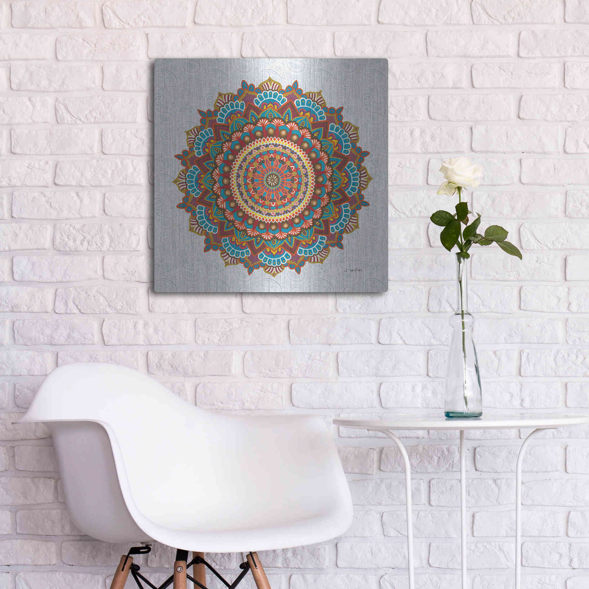 Luxe Metal Art 'Mandala Dream' by James Wiens, Metal Wall Art,24x24