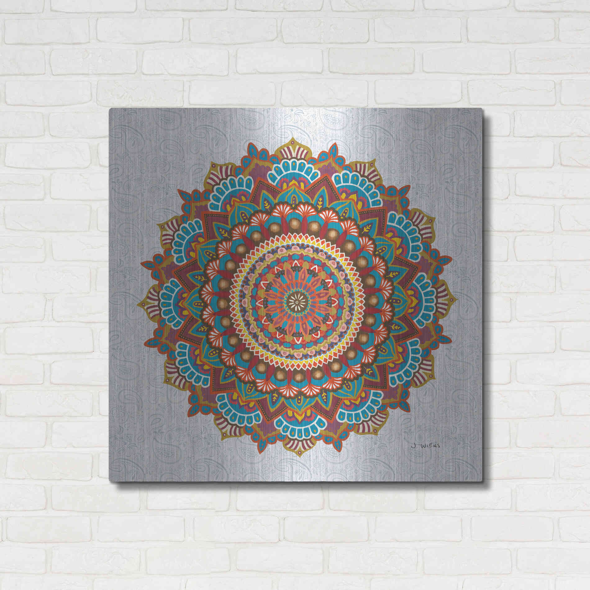 Luxe Metal Art 'Mandala Dream' by James Wiens, Metal Wall Art,36x36