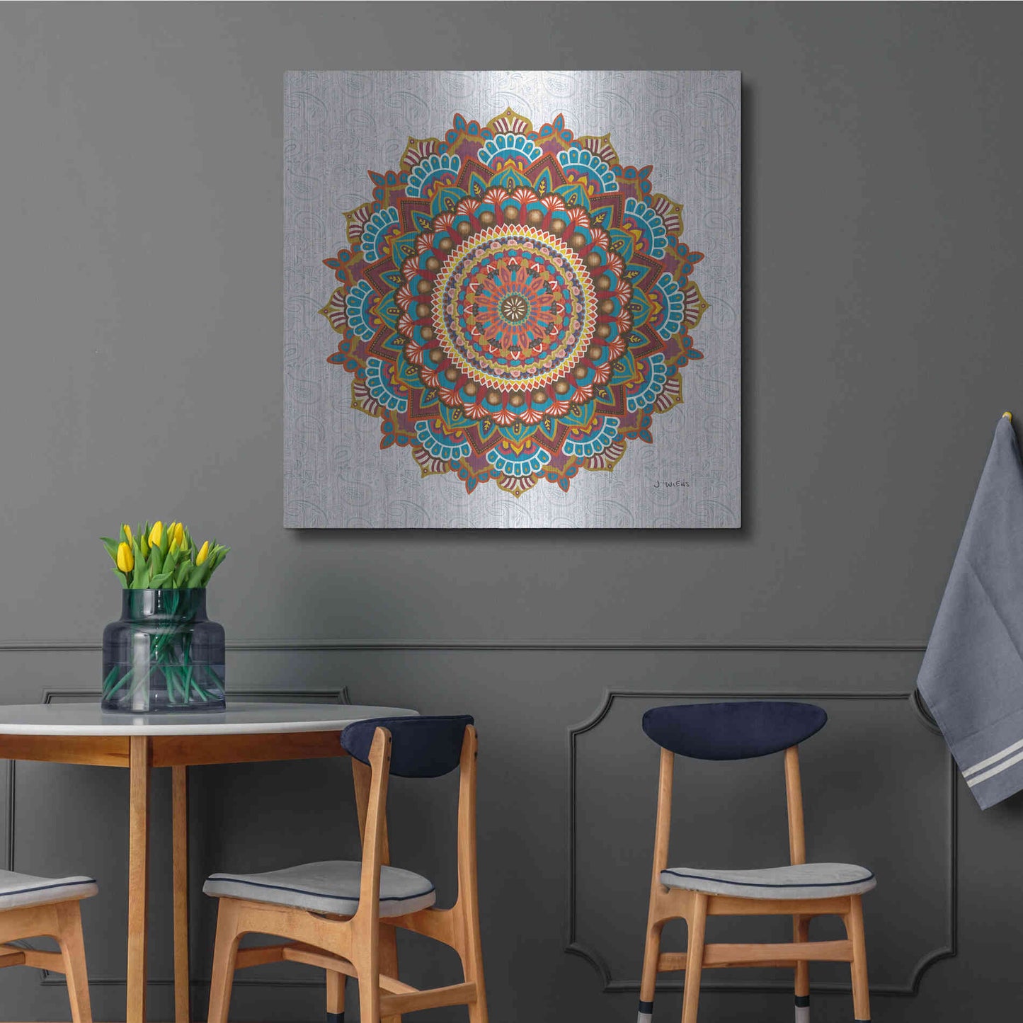 Luxe Metal Art 'Mandala Dream' by James Wiens, Metal Wall Art,36x36