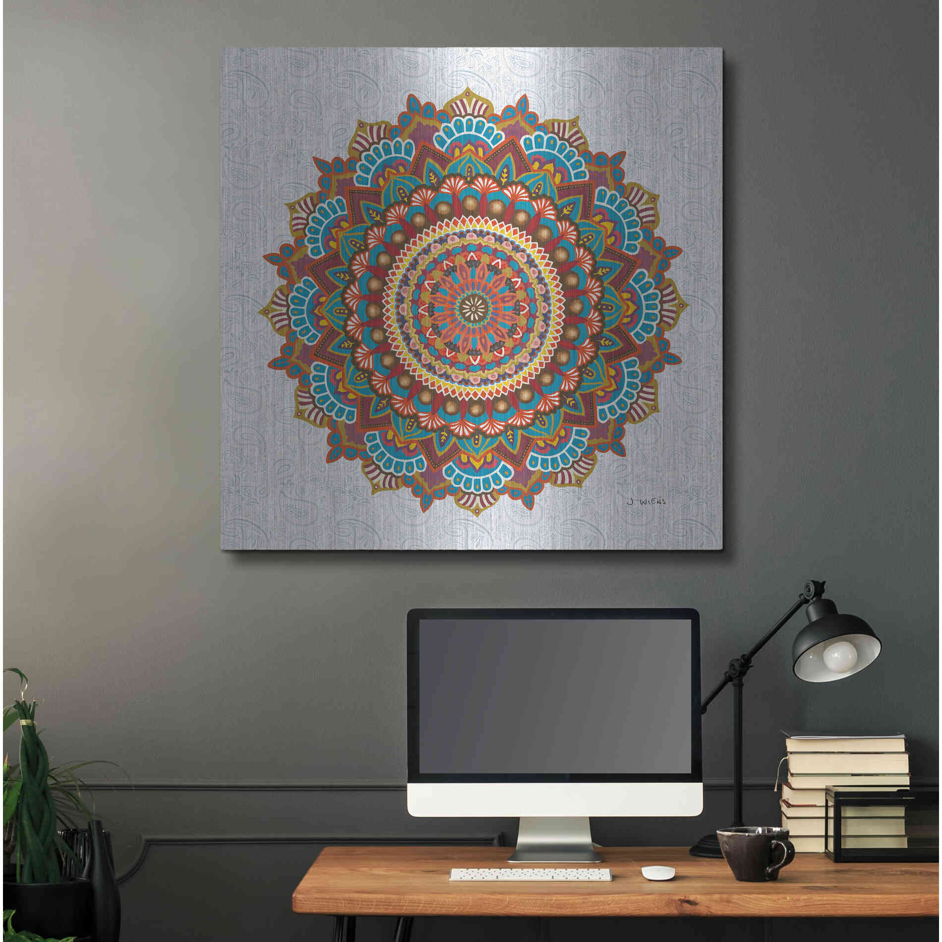Luxe Metal Art 'Mandala Dream' by James Wiens, Metal Wall Art,36x36
