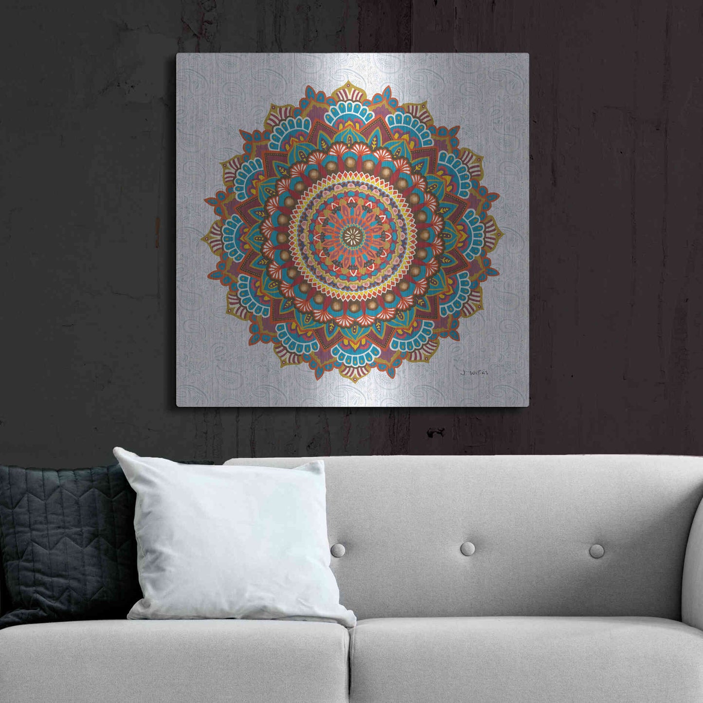 Luxe Metal Art 'Mandala Dream' by James Wiens, Metal Wall Art,36x36