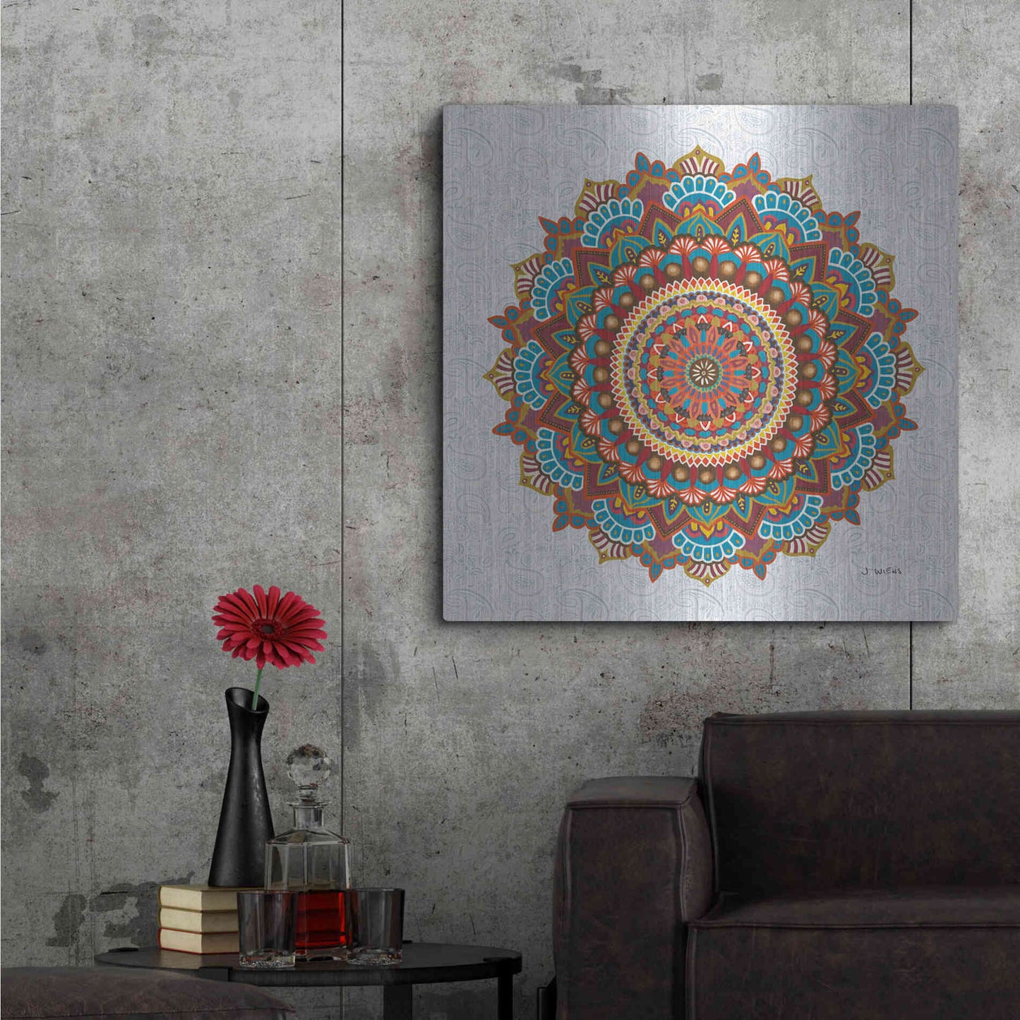 Luxe Metal Art 'Mandala Dream' by James Wiens, Metal Wall Art,36x36