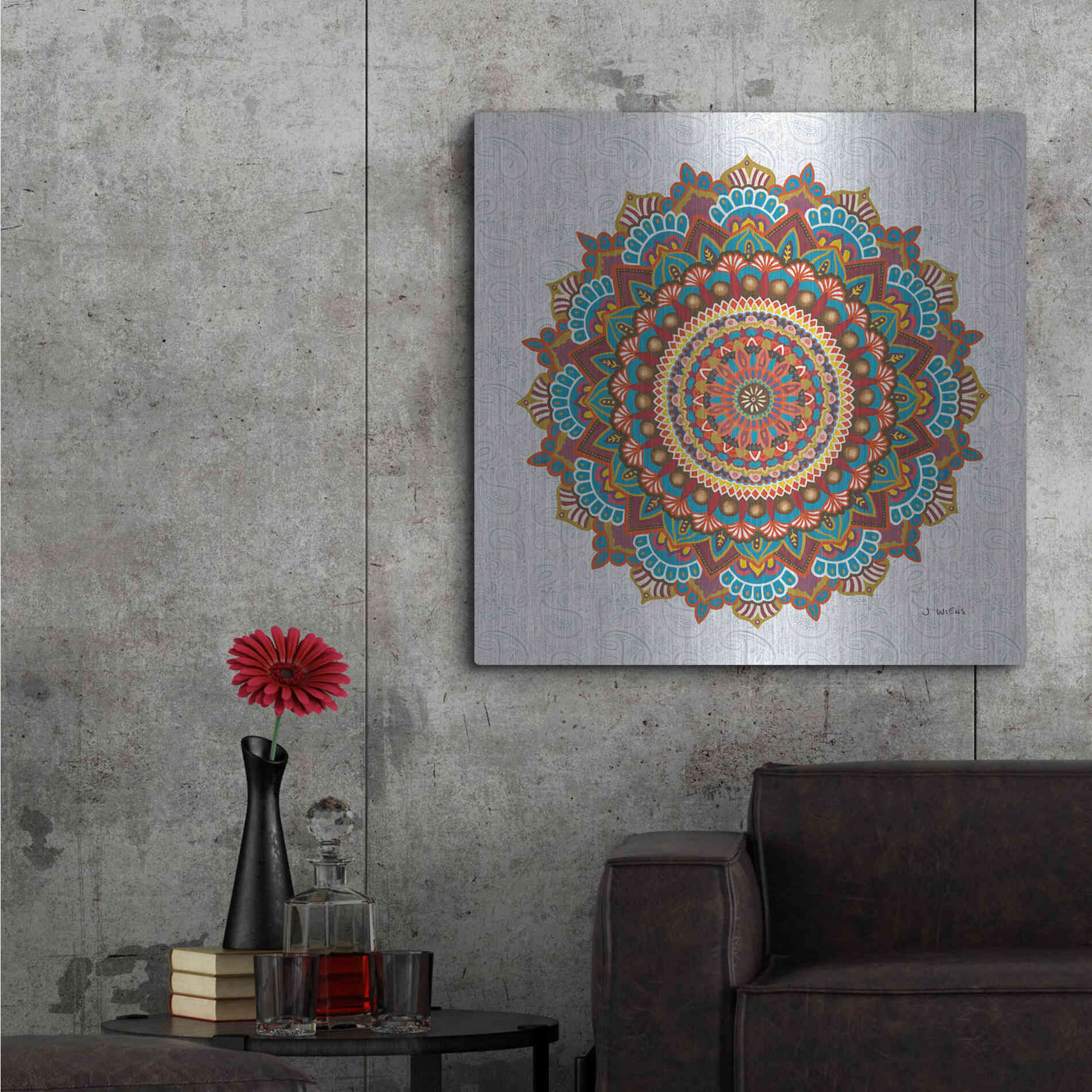 Luxe Metal Art 'Mandala Dream' by James Wiens, Metal Wall Art,36x36
