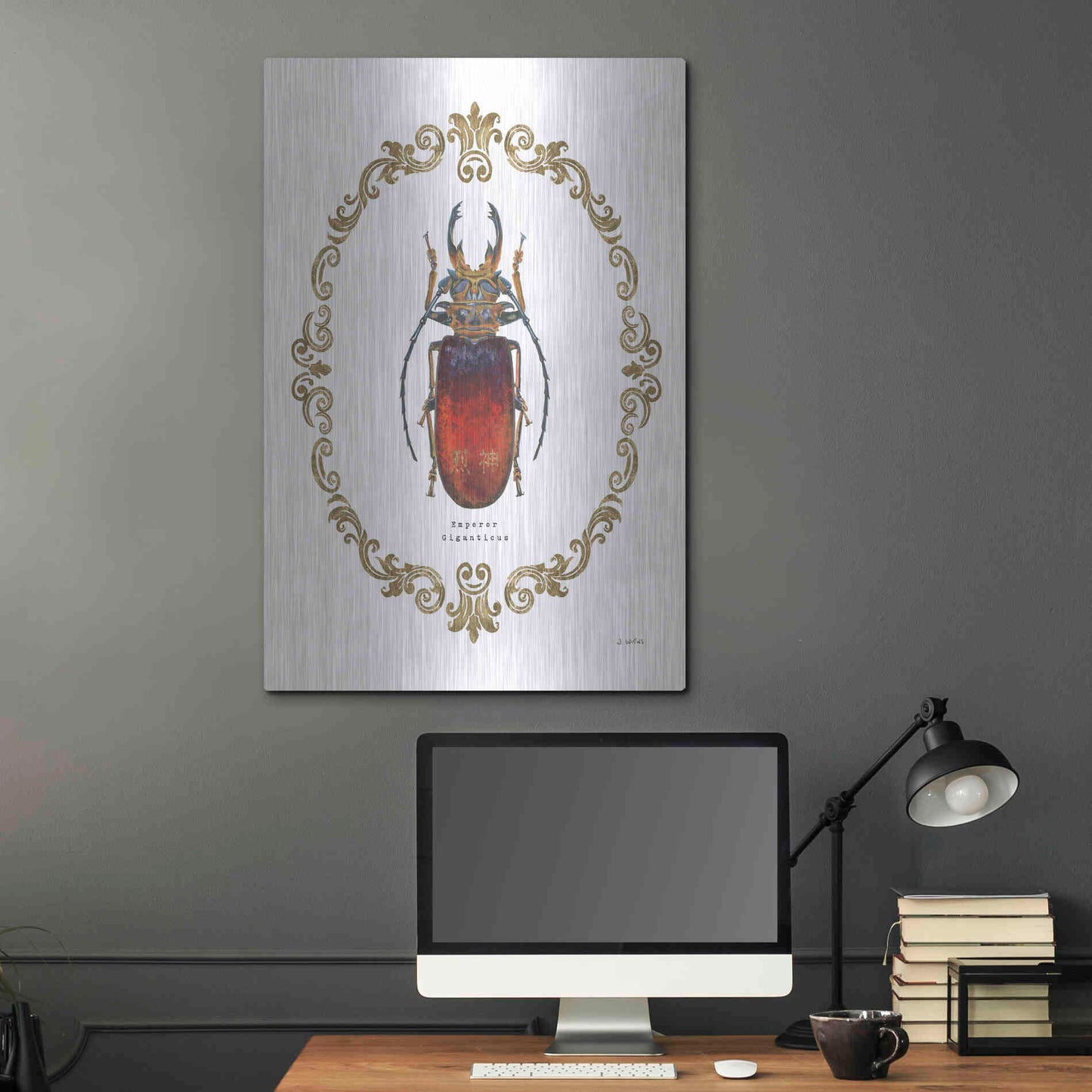 Luxe Metal Art 'Adorning Coleoptera I' by James Wiens, Metal Wall Art,24x36