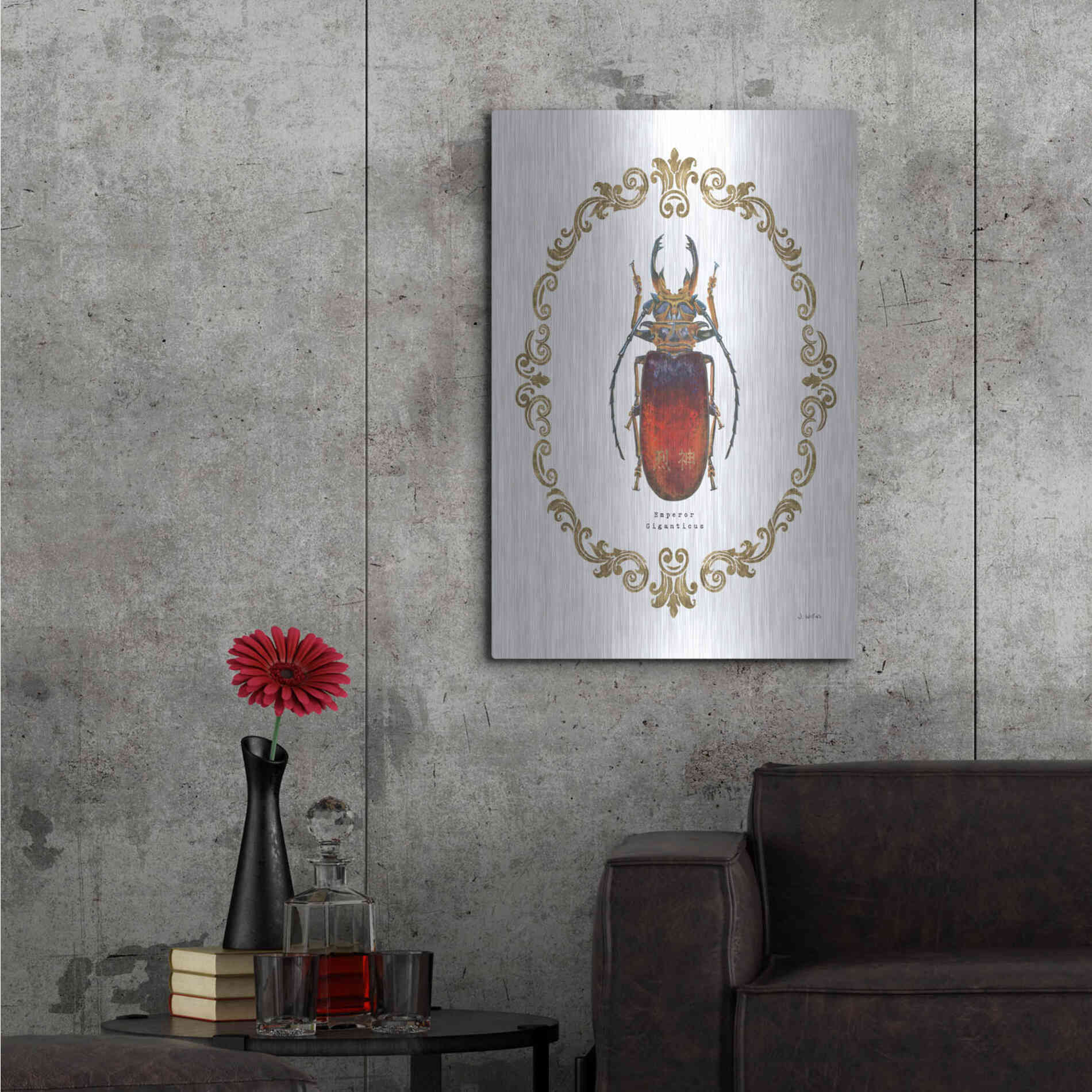 Luxe Metal Art 'Adorning Coleoptera I' by James Wiens, Metal Wall Art,24x36