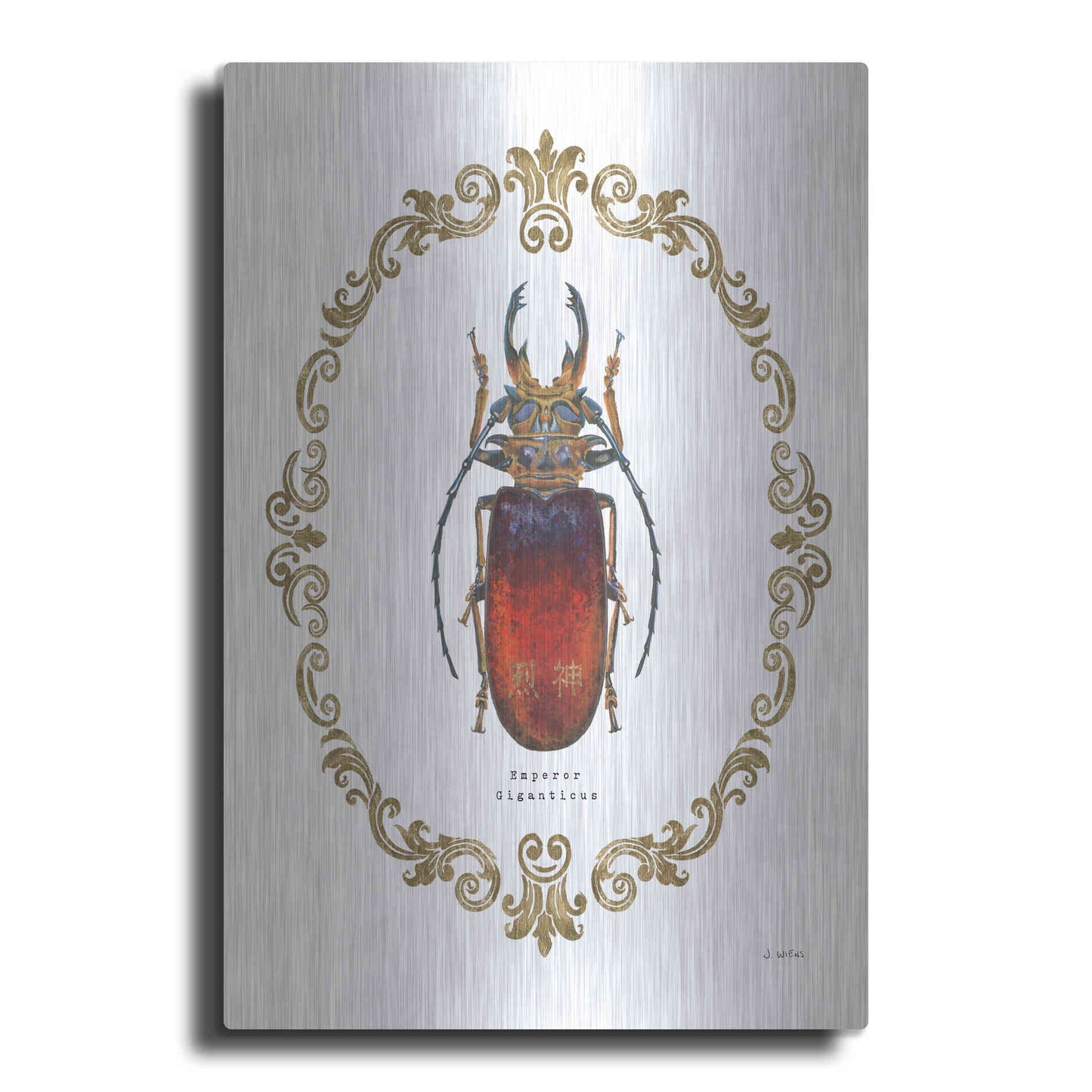 Luxe Metal Art 'Adorning Coleoptera I' by James Wiens, Metal Wall Art