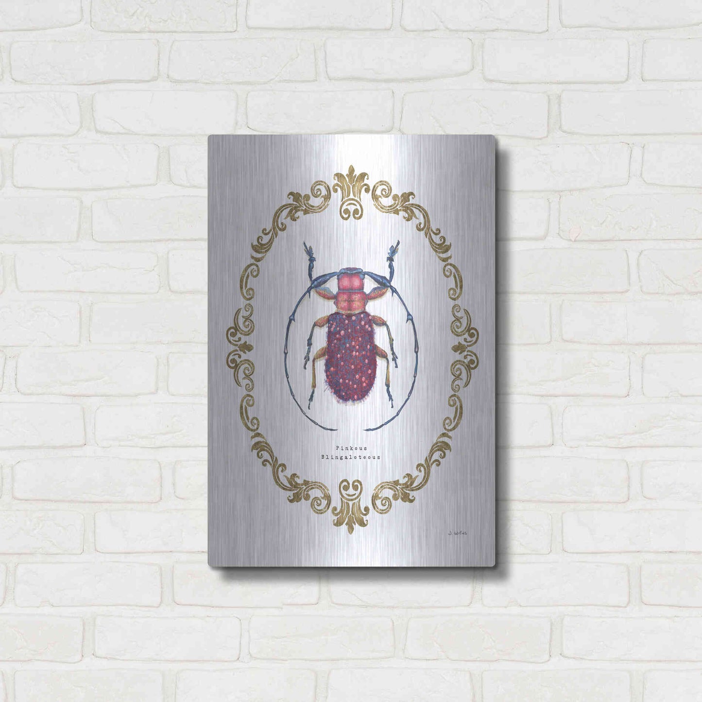 Luxe Metal Art 'Adorning Coleoptera II' by James Wiens, Metal Wall Art,16x24