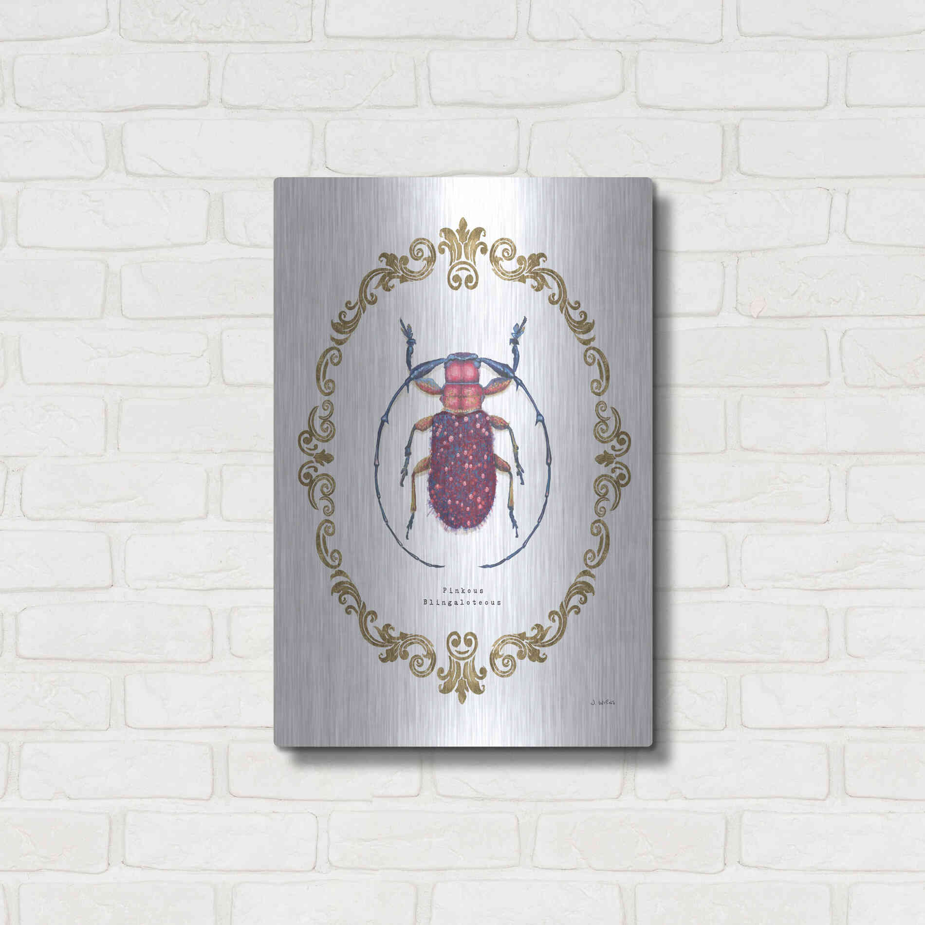 Luxe Metal Art 'Adorning Coleoptera II' by James Wiens, Metal Wall Art,16x24