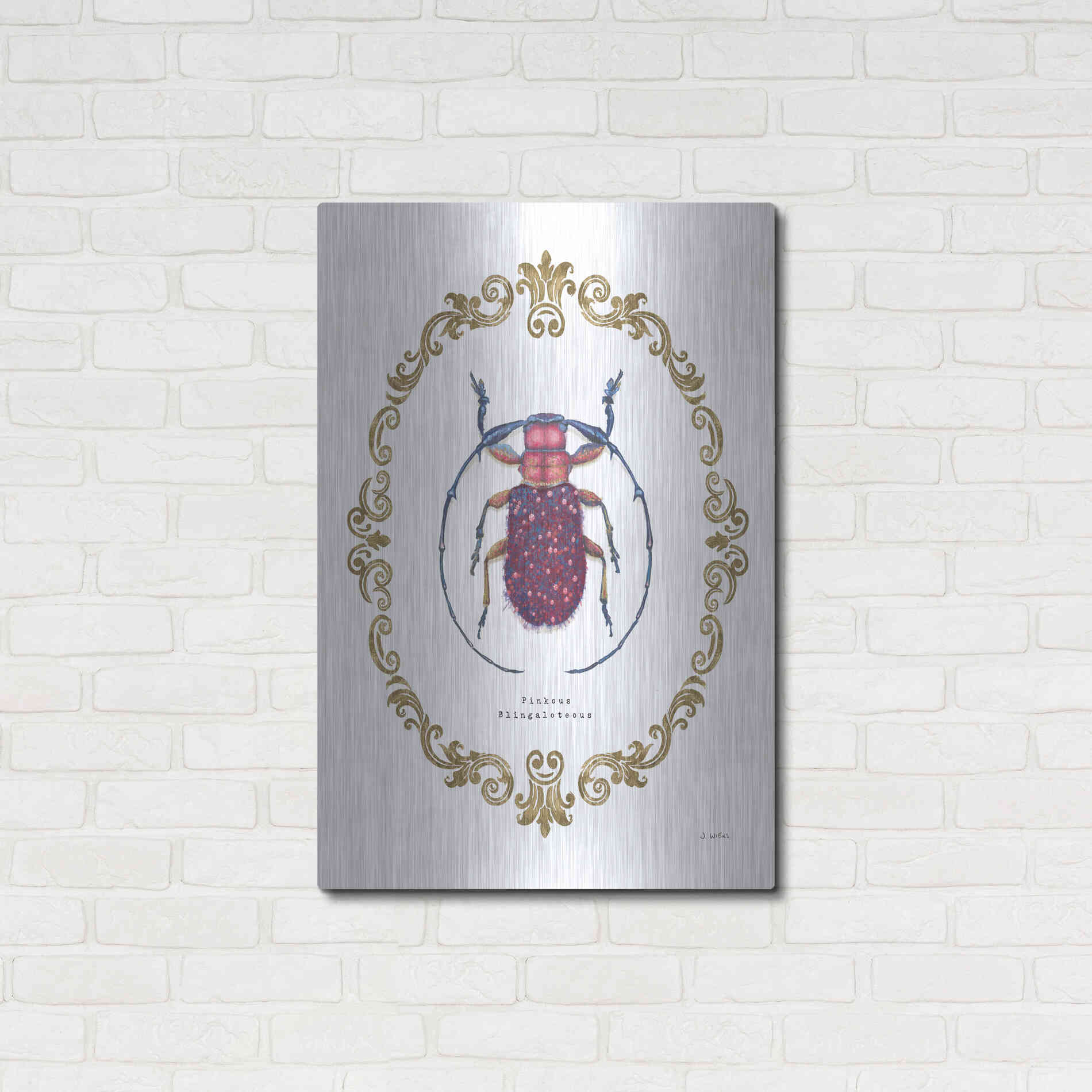 Luxe Metal Art 'Adorning Coleoptera II' by James Wiens, Metal Wall Art,24x36