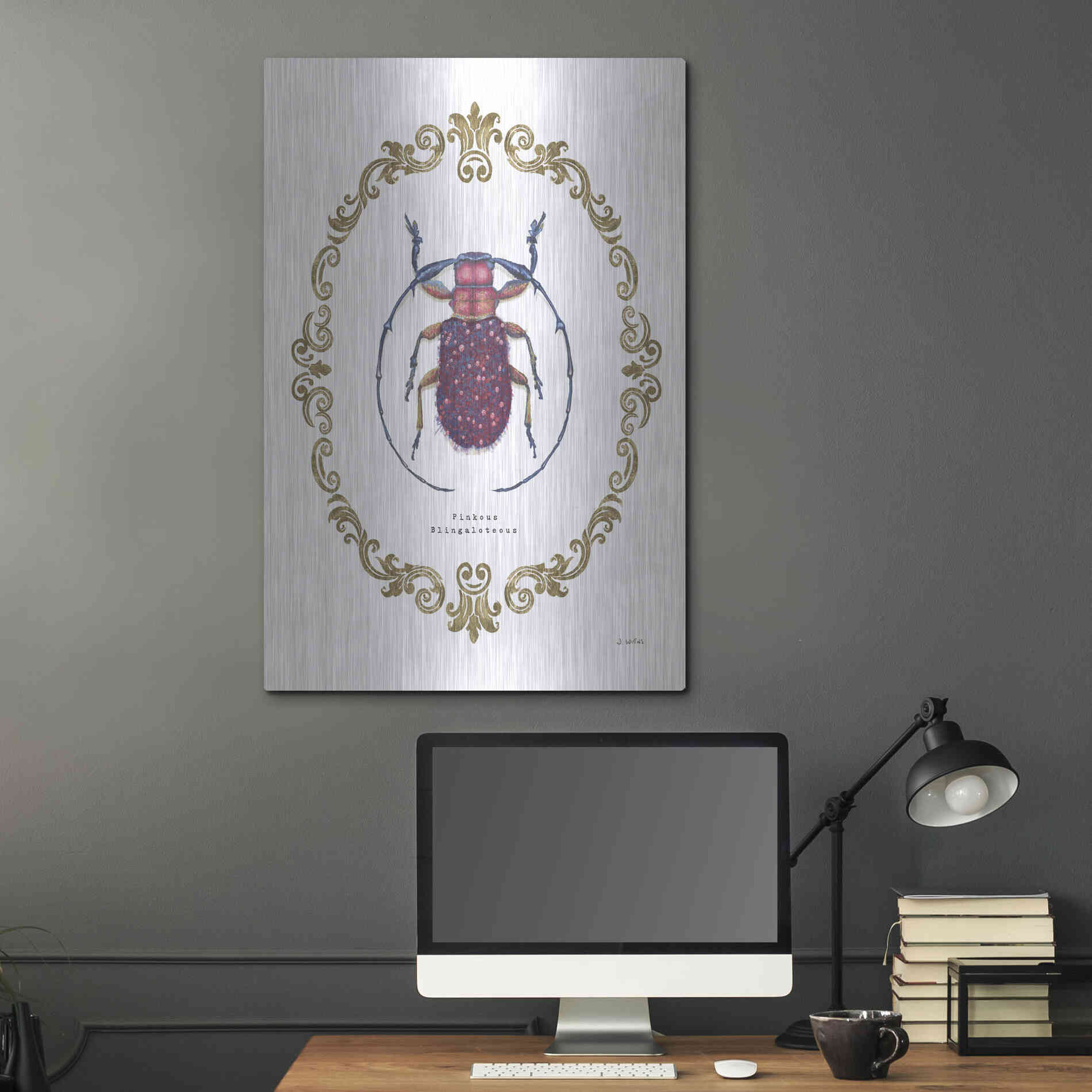 Luxe Metal Art 'Adorning Coleoptera II' by James Wiens, Metal Wall Art,24x36