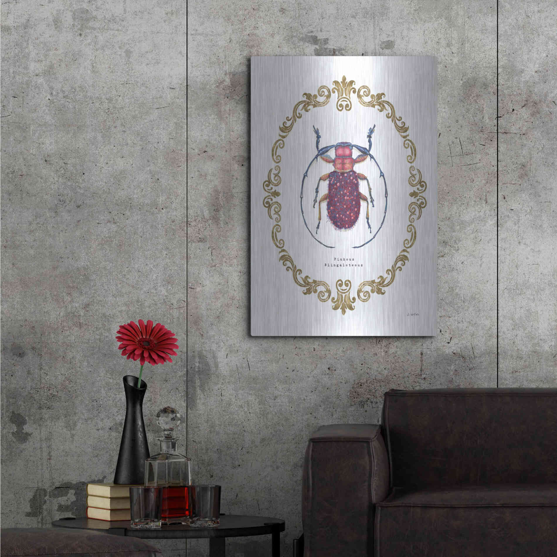 Luxe Metal Art 'Adorning Coleoptera II' by James Wiens, Metal Wall Art,24x36