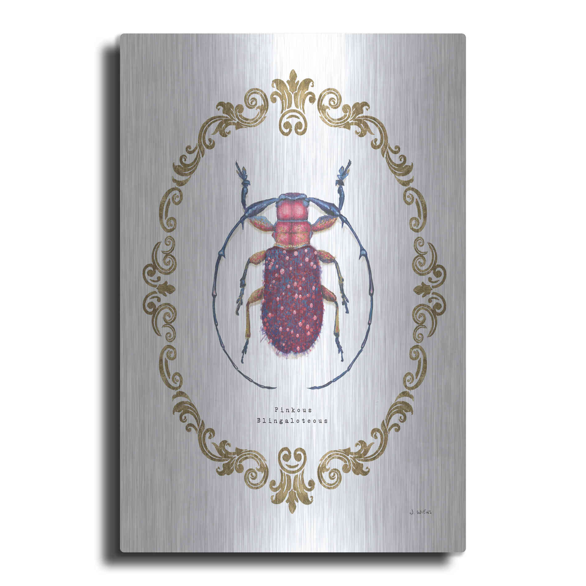 Luxe Metal Art 'Adorning Coleoptera II' by James Wiens, Metal Wall Art
